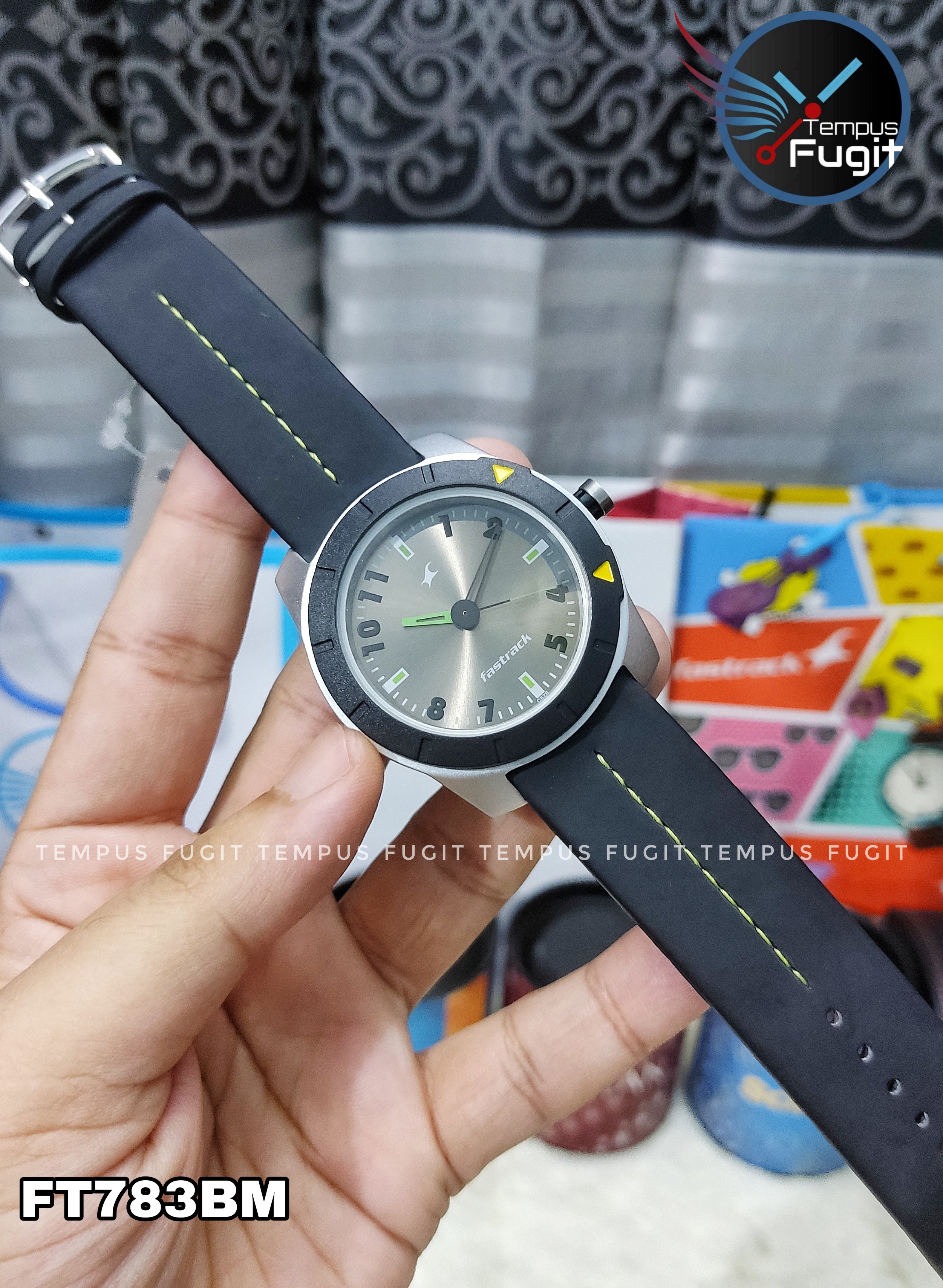 Fastrack 3015AL02 Gents Belt Watch- Grey Dial- Black+Silver Bezel- Black Belt- TF Code FT783BM_img_6