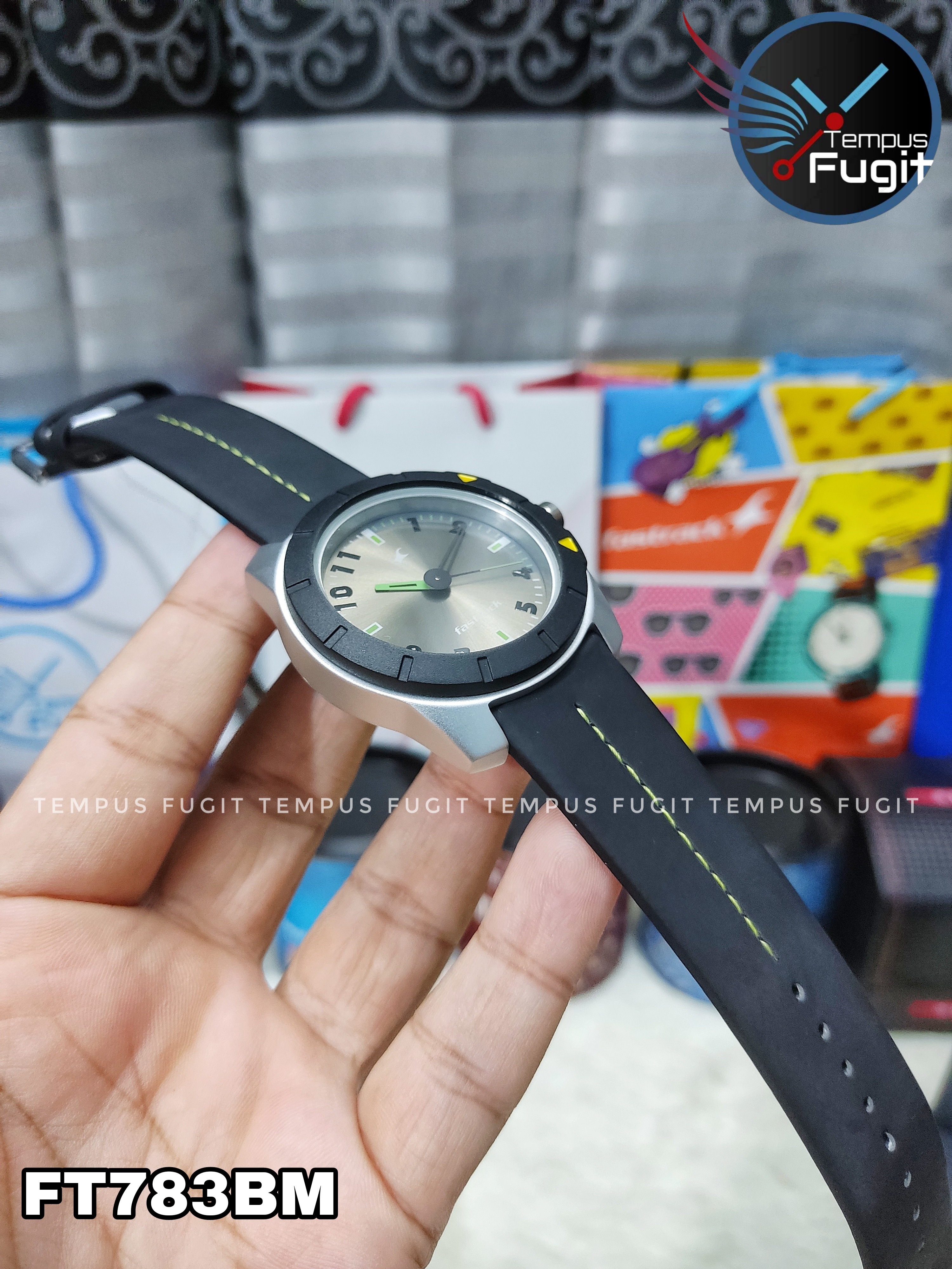 Fastrack 3015AL02 Gents Belt Watch- Grey Dial- Black+Silver Bezel- Black Belt- TF Code FT783BM_img_7