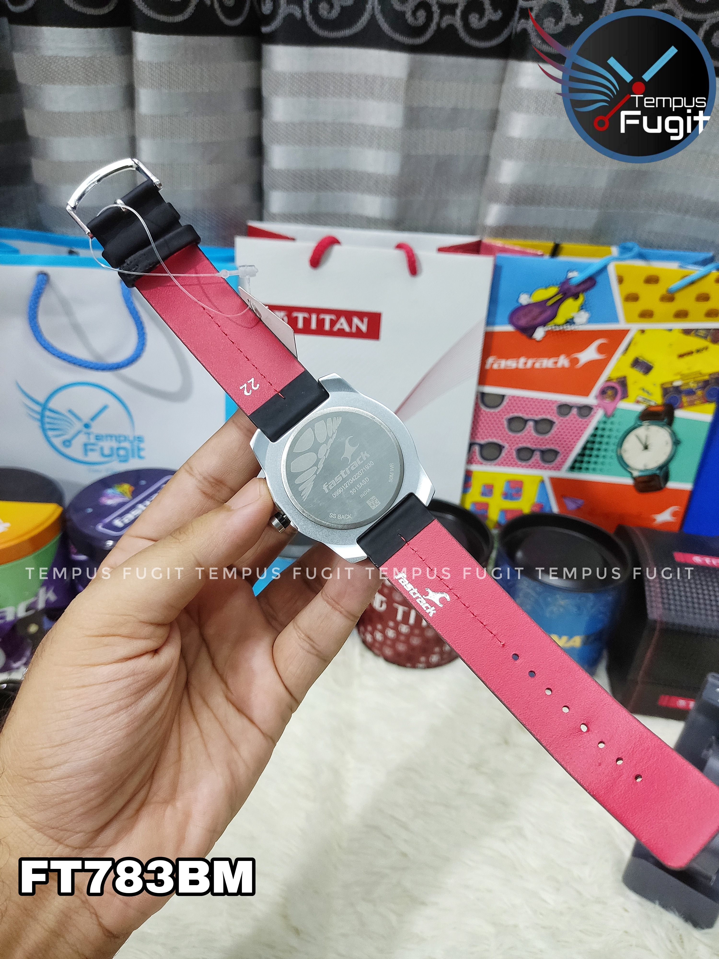 Fastrack 3015AL02 Gents Belt Watch- Grey Dial- Black+Silver Bezel- Black Belt- TF Code FT783BM_img_9