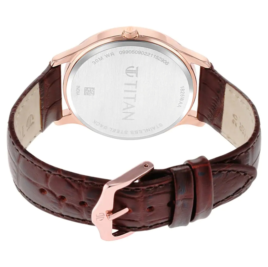 Titan NR1825WL02 Gents Belt Watch- Rose Golden Dial- Golden Bezel- Leather Color Belt- TF Code TT800BM_img_4
