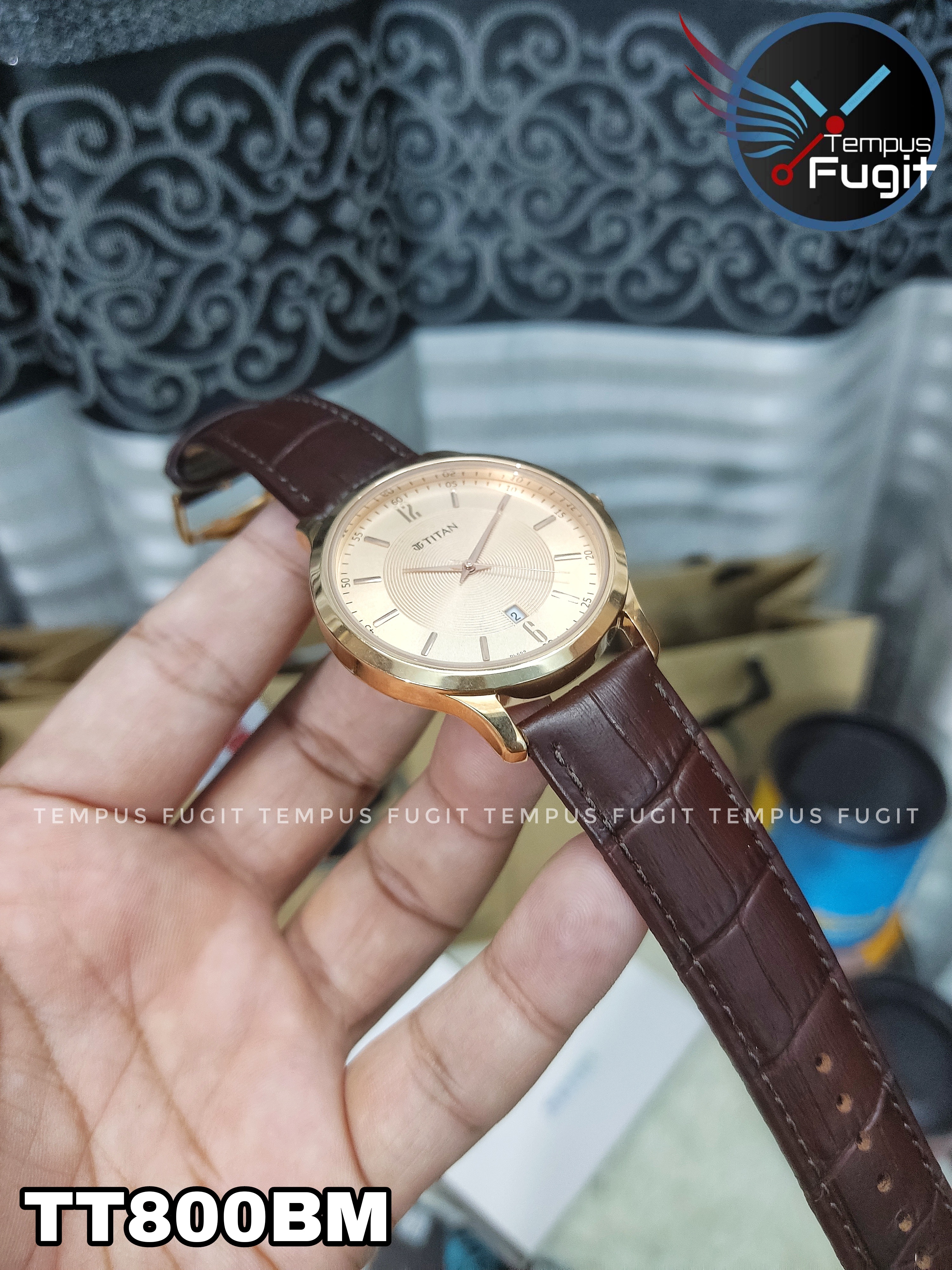 Titan NR1825WL02 Gents Belt Watch- Rose Golden Dial- Golden Bezel- Leather Color Belt- TF Code TT800BM_img_7