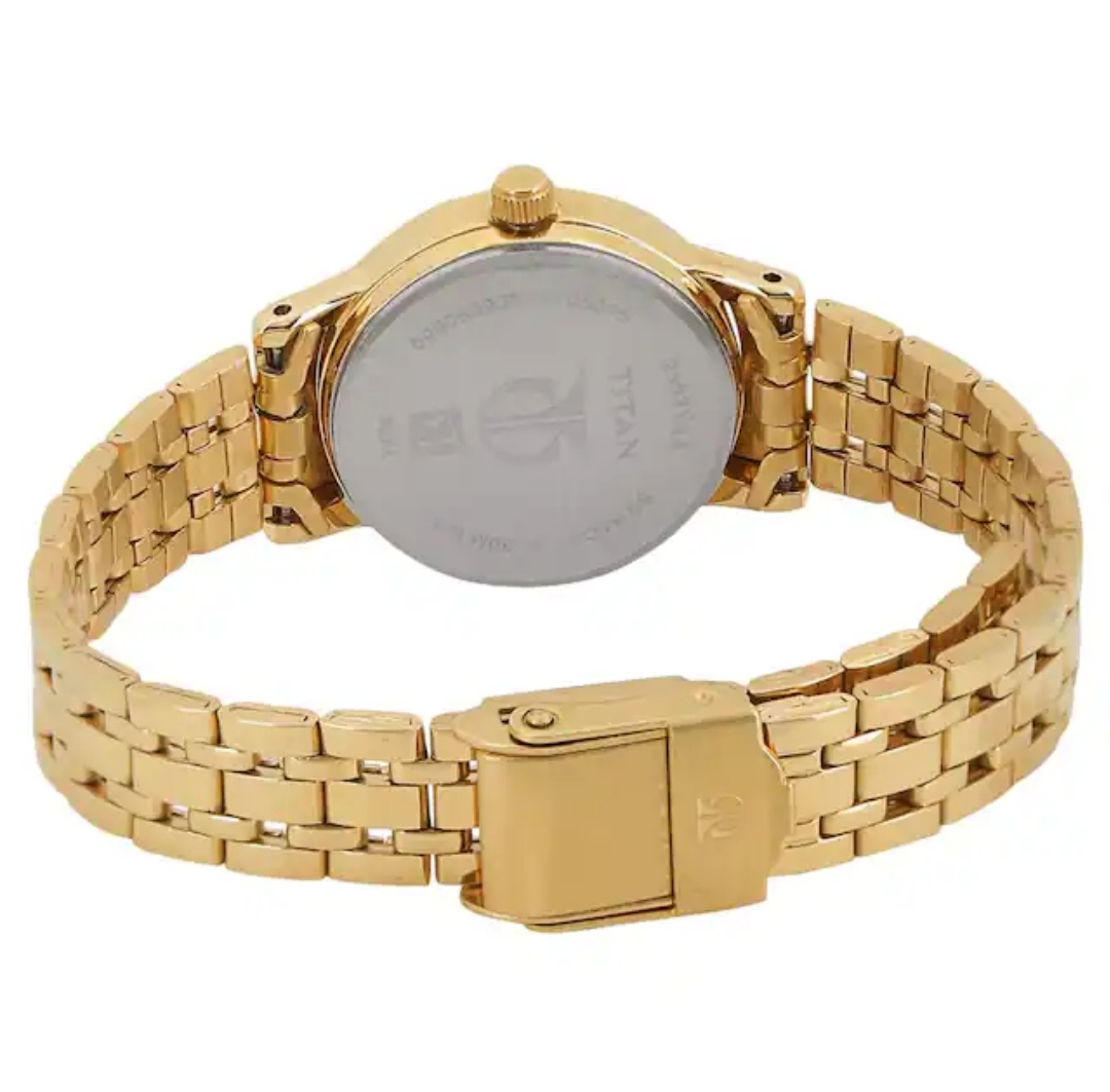 Titan NP2593YM01 Ladies Chain Watch- Golden Dial- Golden Bezel- Golden Chain- TF Code TT792CF_img_4