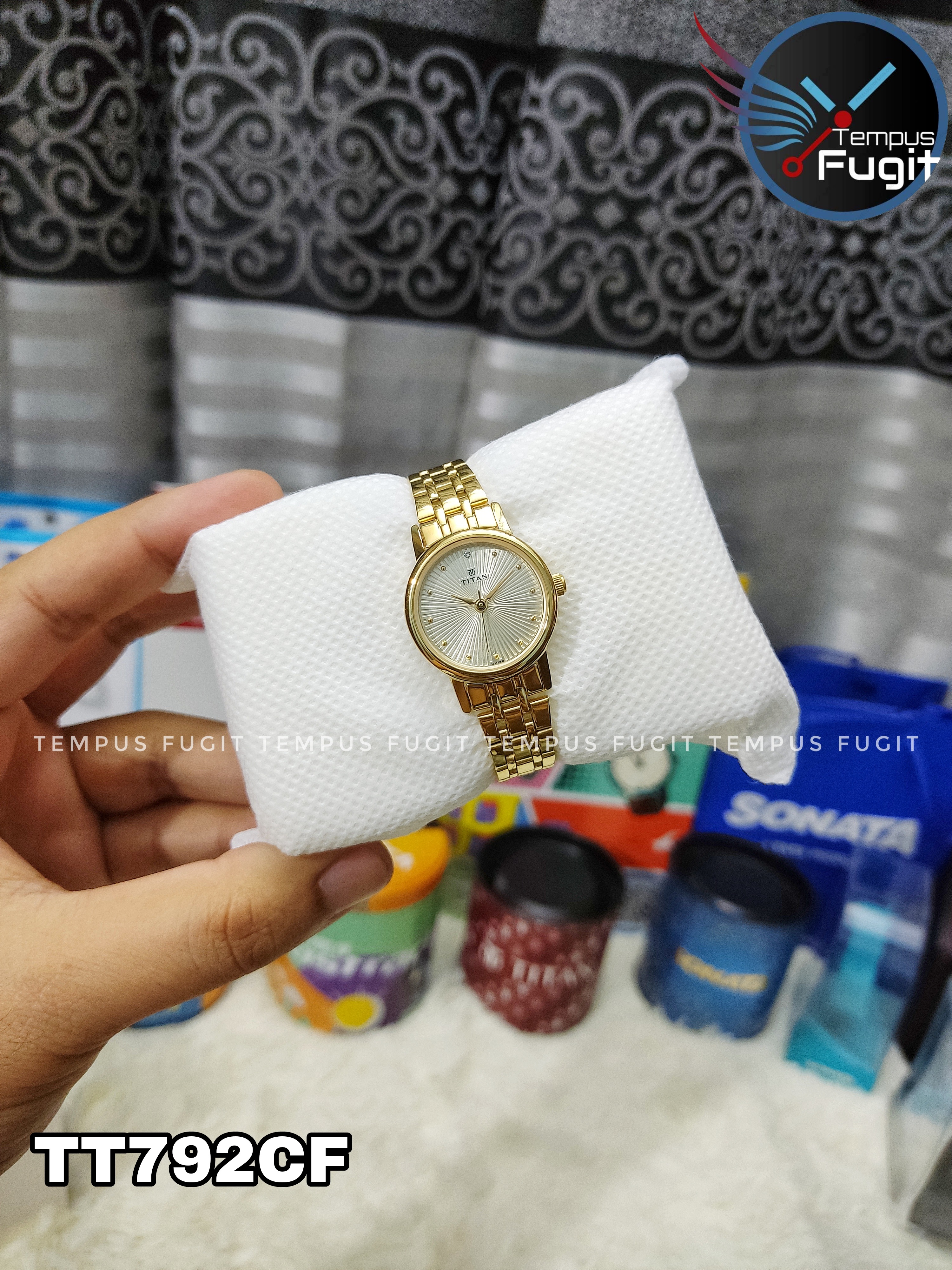 Titan NP2593YM01 Ladies Chain Watch- Golden Dial- Golden Bezel- Golden Chain- TF Code TT792CF_img_5