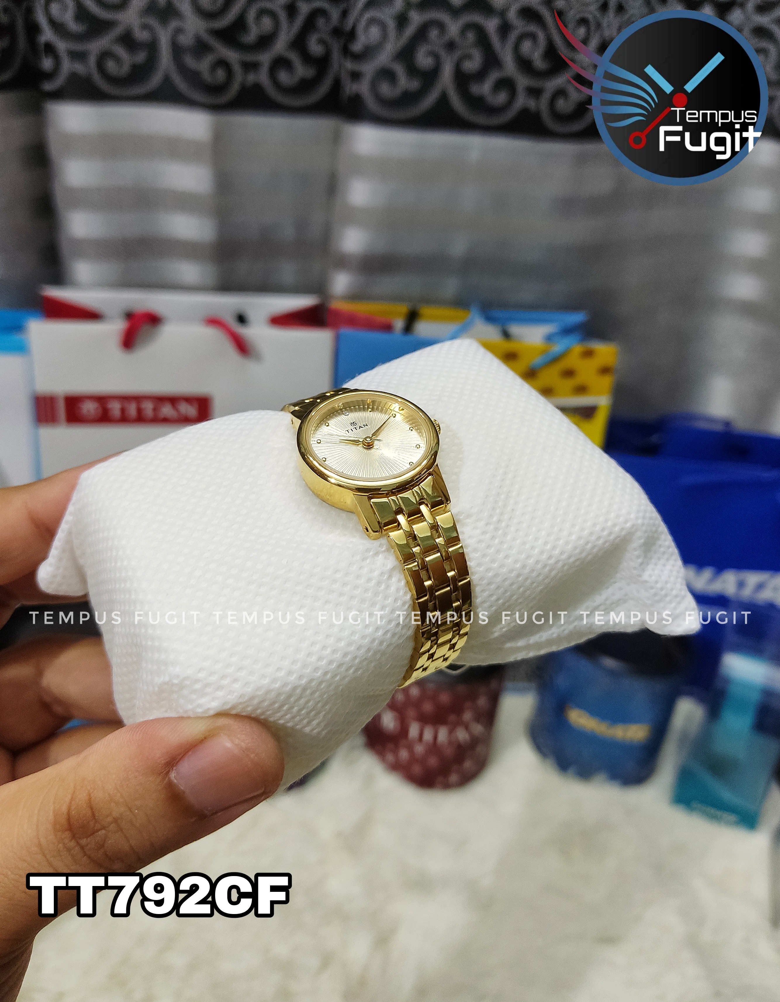 Titan NP2593YM01 Ladies Chain Watch- Golden Dial- Golden Bezel- Golden Chain- TF Code TT792CF_img_6