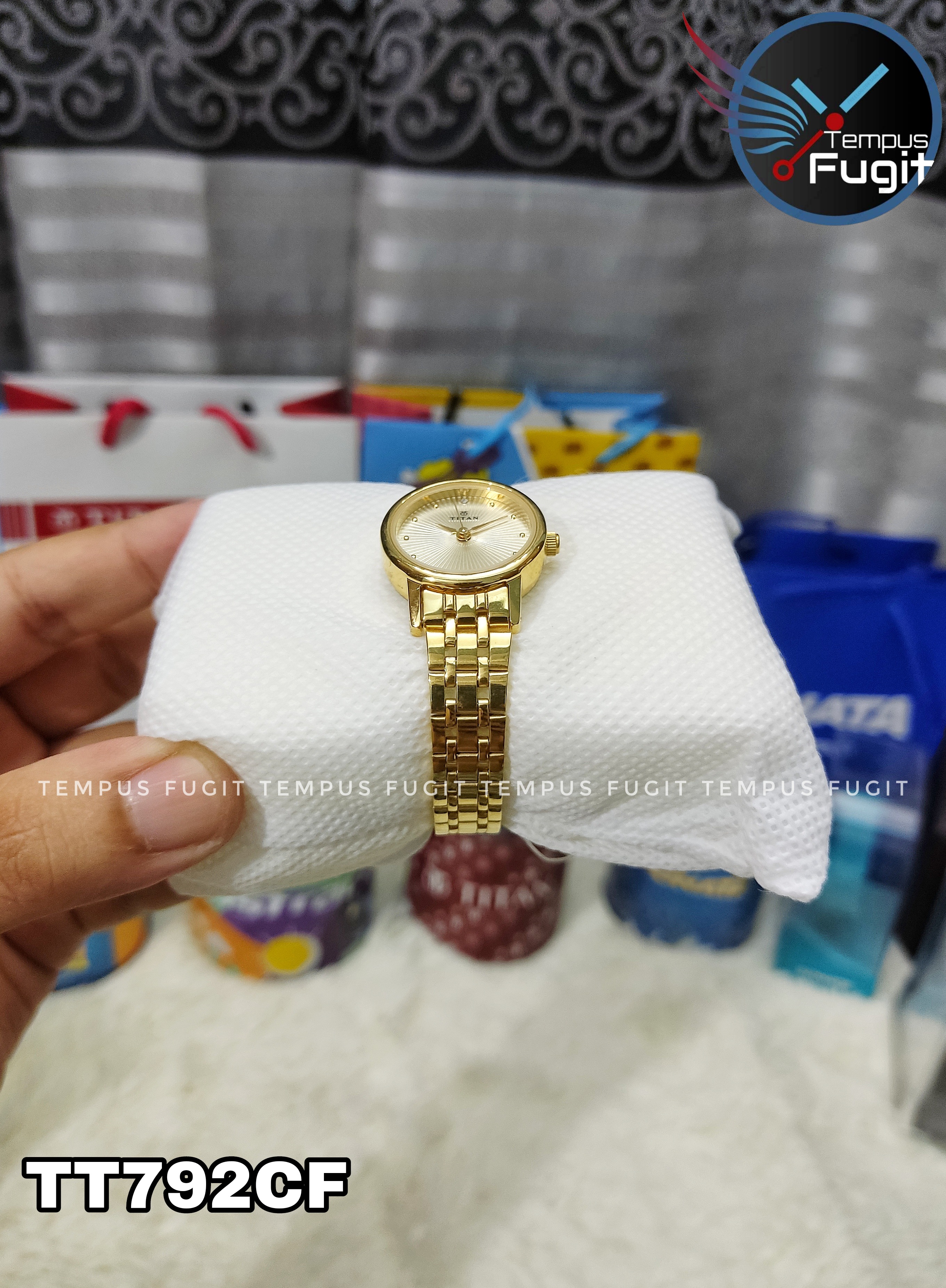 Titan NP2593YM01 Ladies Chain Watch- Golden Dial- Golden Bezel- Golden Chain- TF Code TT792CF_img_7