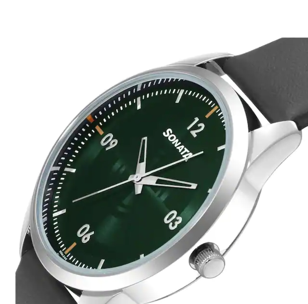 Sonata NR7146SL03 Gents Belt Watch- Deep Blue Dial- Silver Bezel- Grey Belt- TF Code SNT784BM_img_3