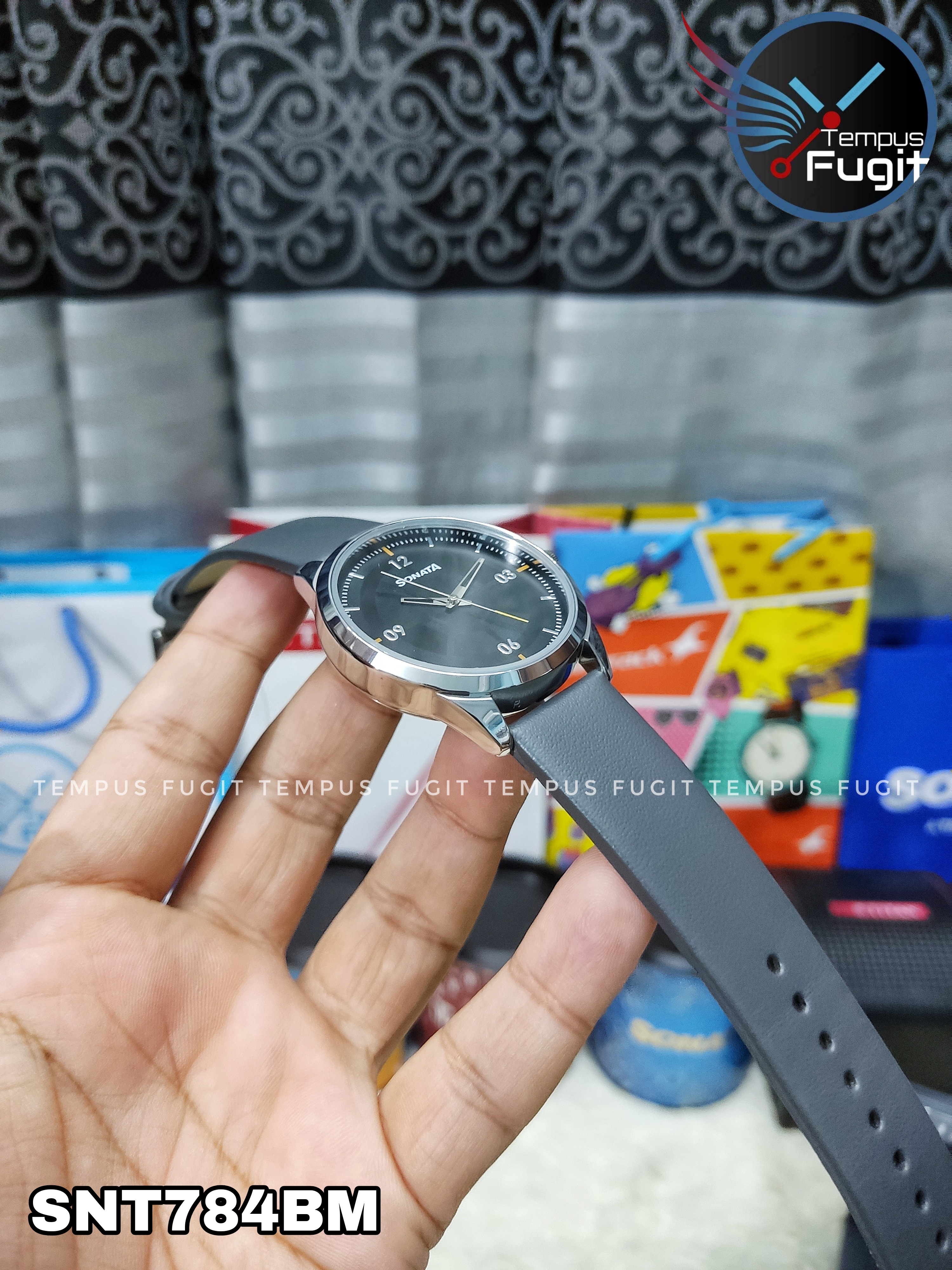 Sonata NR7146SL03 Gents Belt Watch- Deep Blue Dial- Silver Bezel- Grey Belt- TF Code SNT784BM_img_7