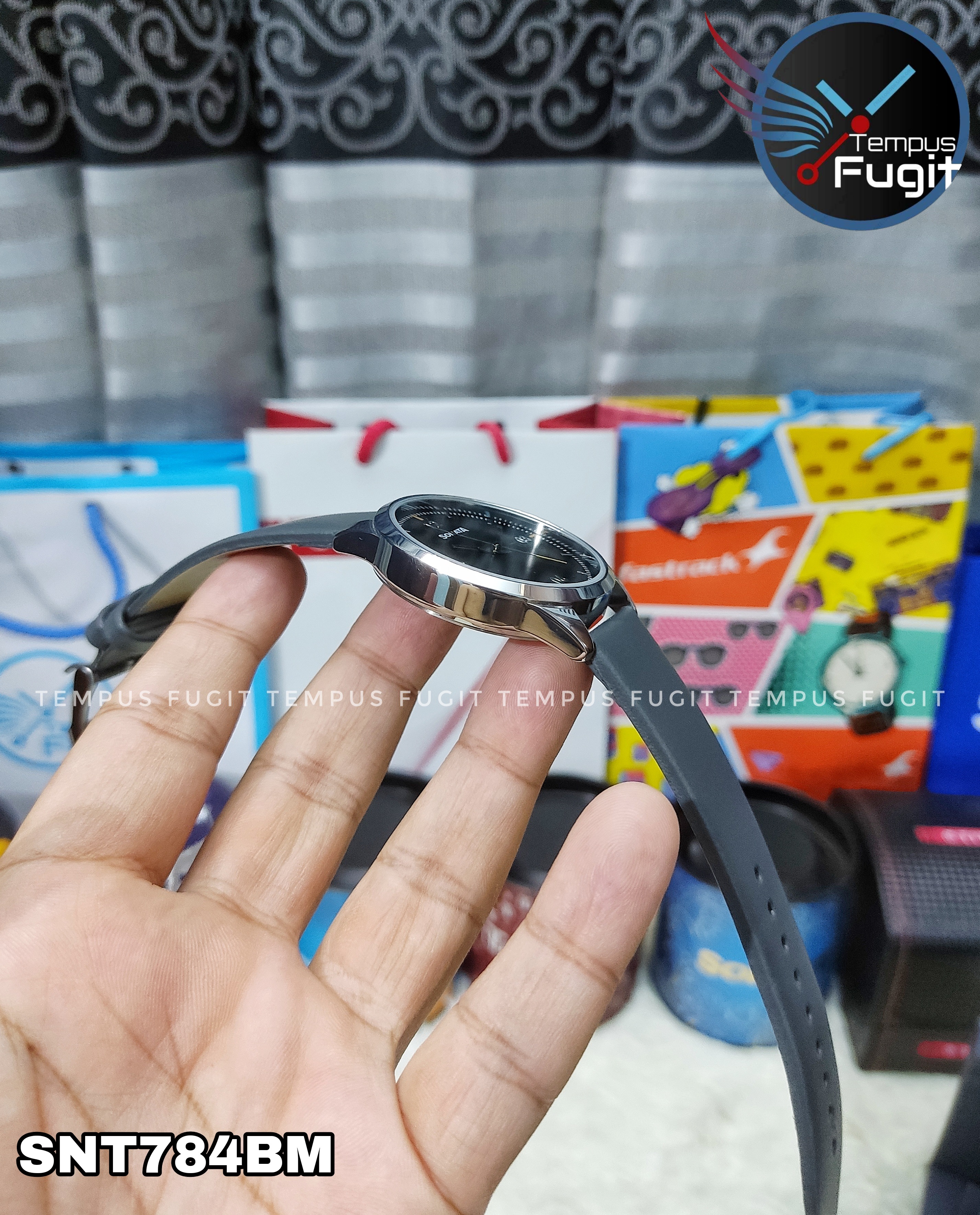 Sonata NR7146SL03 Gents Belt Watch- Deep Blue Dial- Silver Bezel- Grey Belt- TF Code SNT784BM_img_8