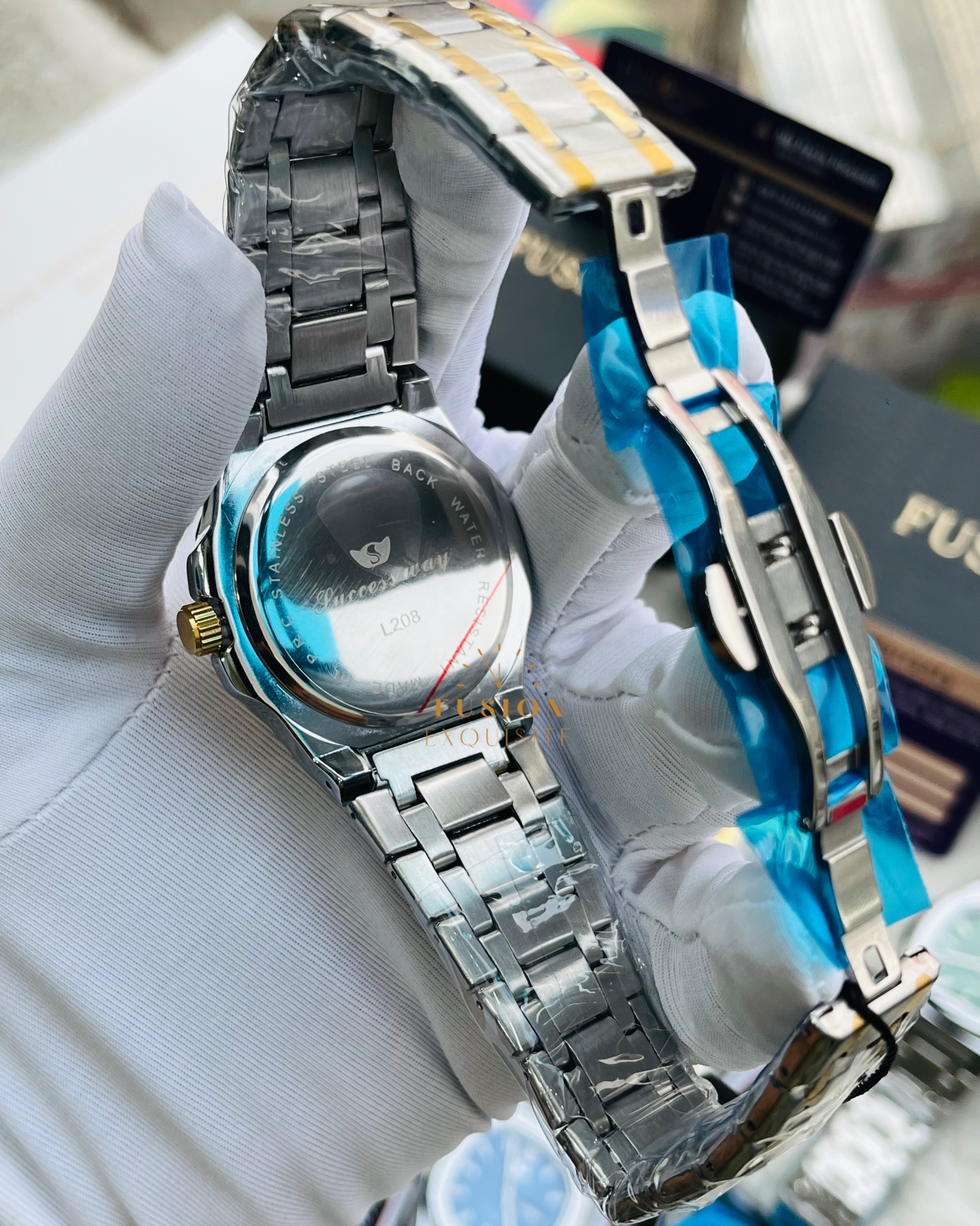 Success Way Dual Tone Blue Dial L208 Authentic Watch_img_2