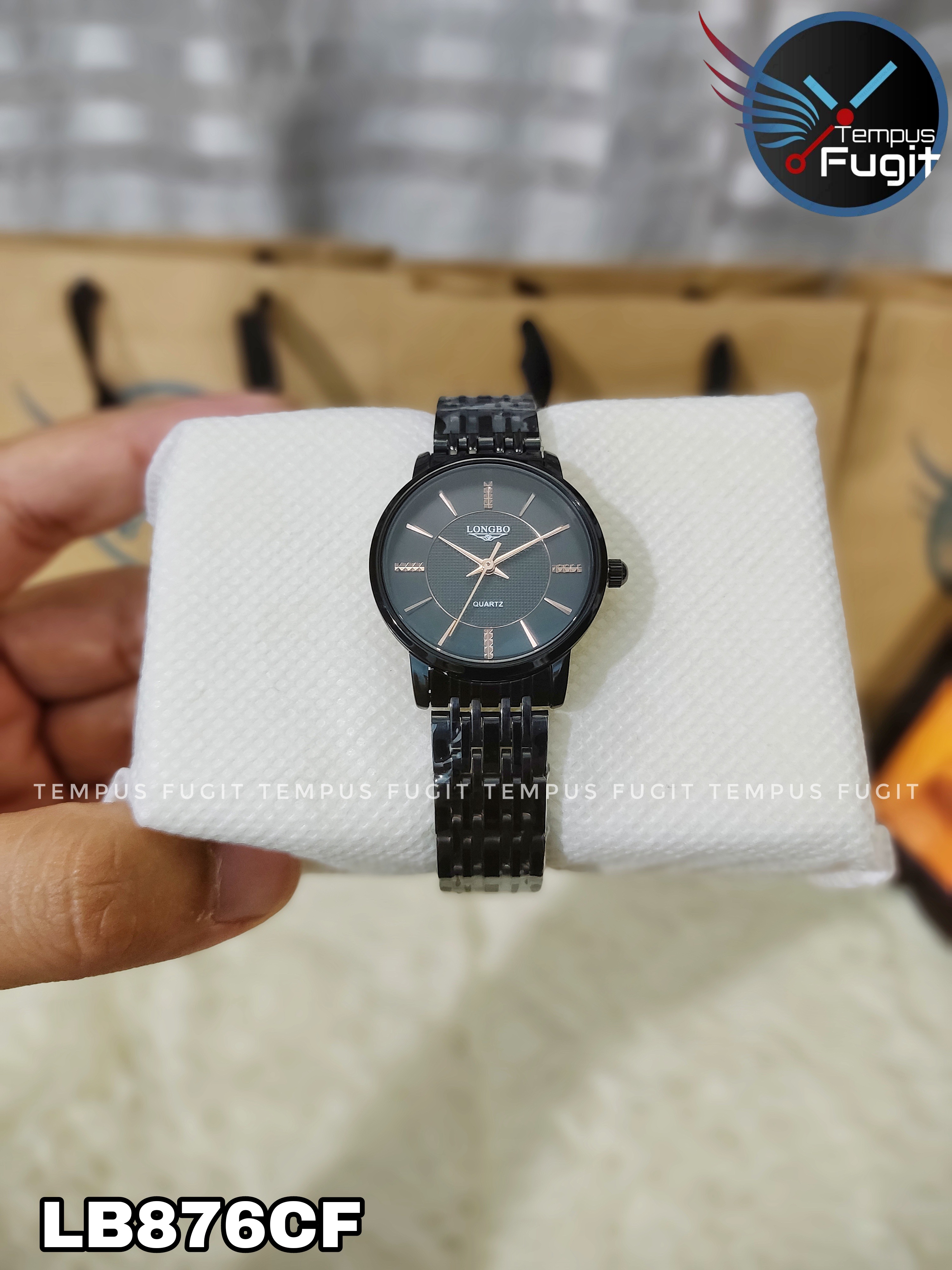 Longbo 80730 Ladies Chain Watch- Black Dial- Black Bezel- Black Chain- TF Code LB876CF_img_2