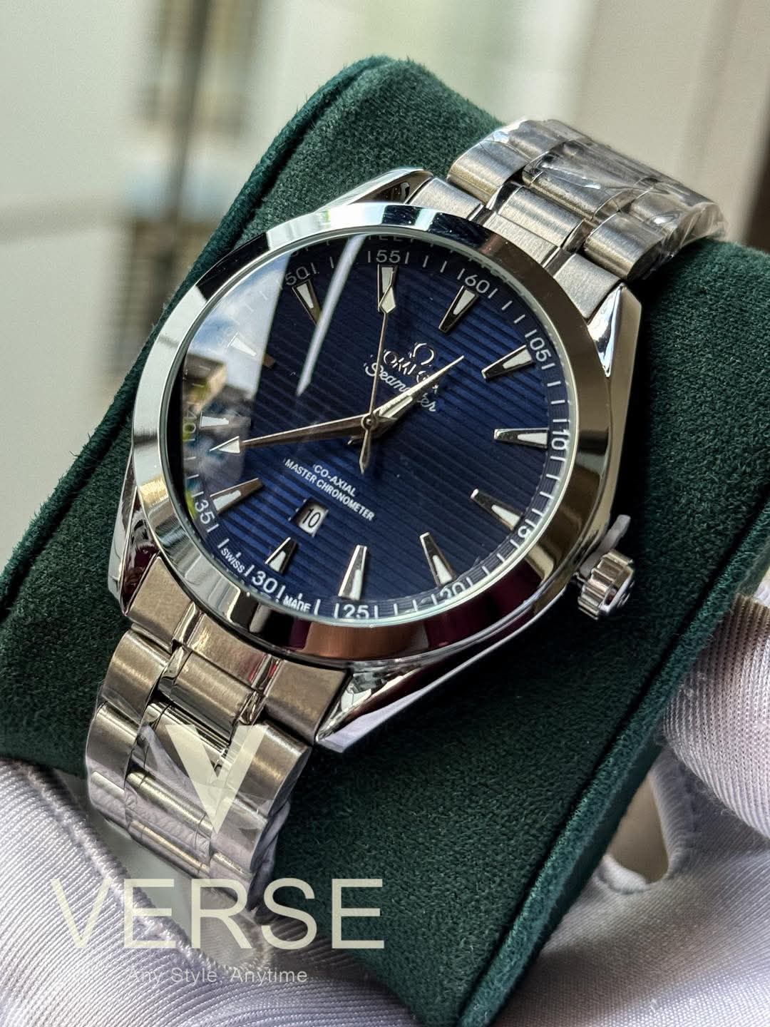 Omega aqua terra blue dial