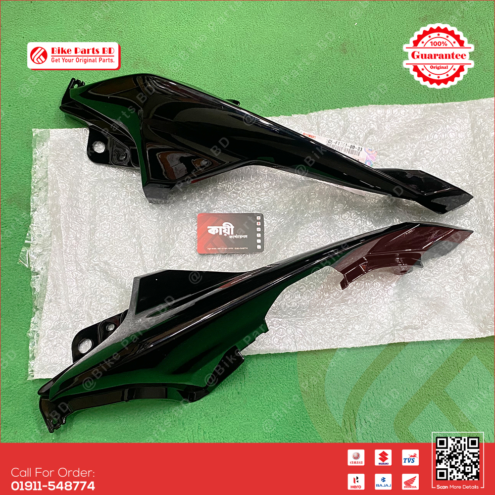 Back Panel for Yamaha Fazer V2 (Black) bike.