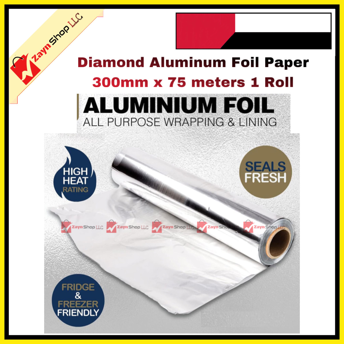 Diamond Aluminum Foil Paper 300mm x 75 meters 1 Roll_img_1
