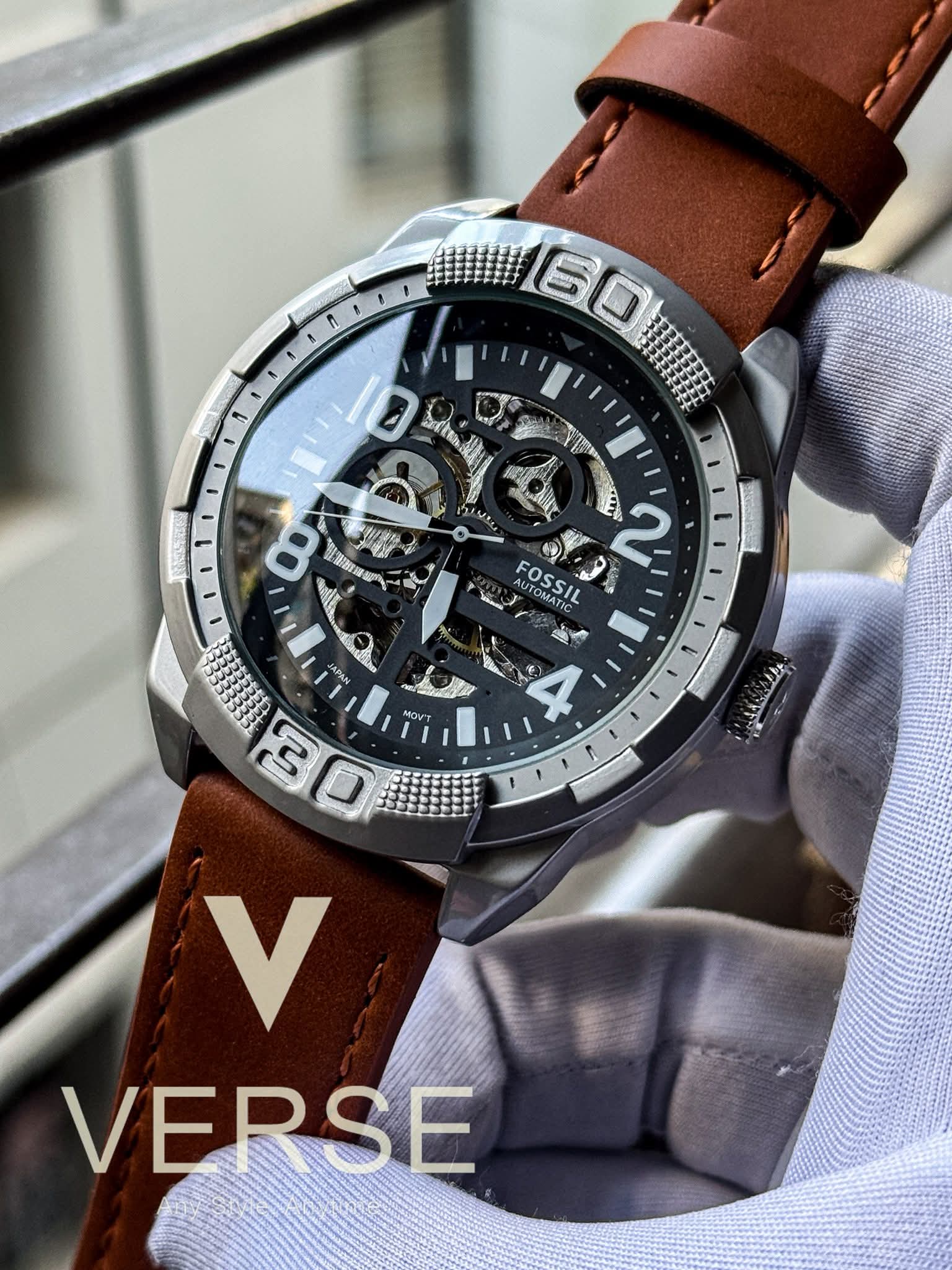 Fossil Auto mustard belt number digits