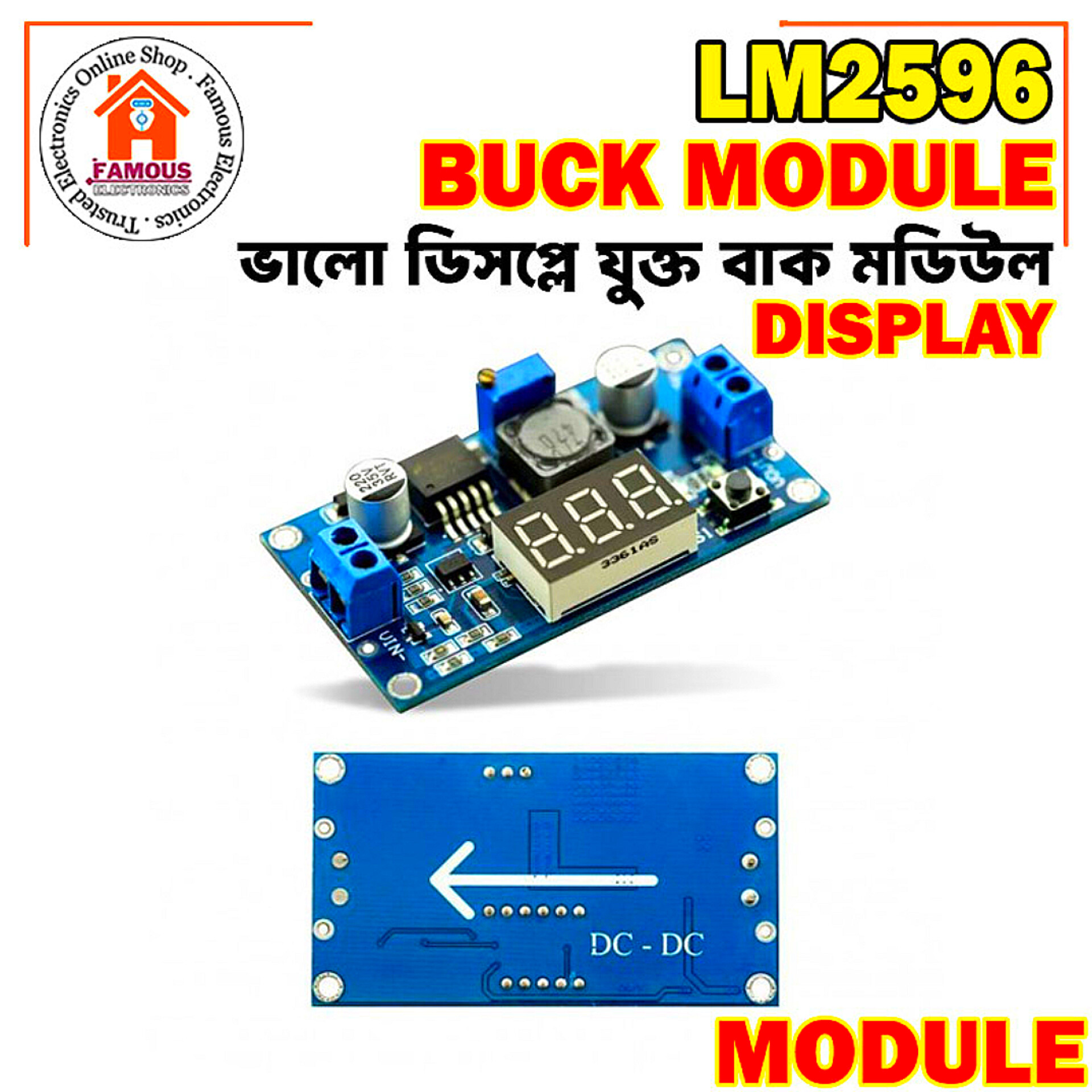 LM2596 Power Module With LED Voltmeter DC-DC Adjustable Step-Down Module With Digital Display_img_7