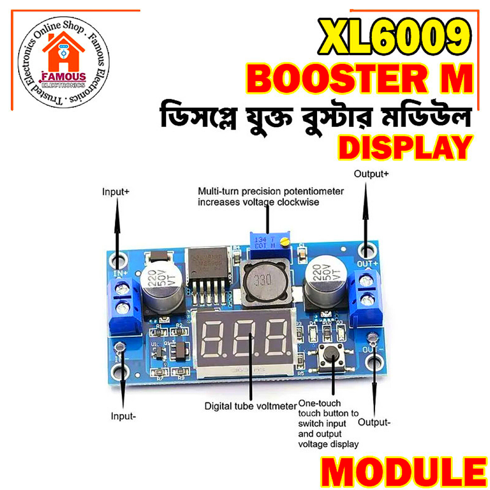 DC DC Step Up XL6009 4A Adjustable Boost Converter DC 4.5-32v To 5-35v Power Supply Voltage Regulator Module With LED Display Voltmeter_img_3