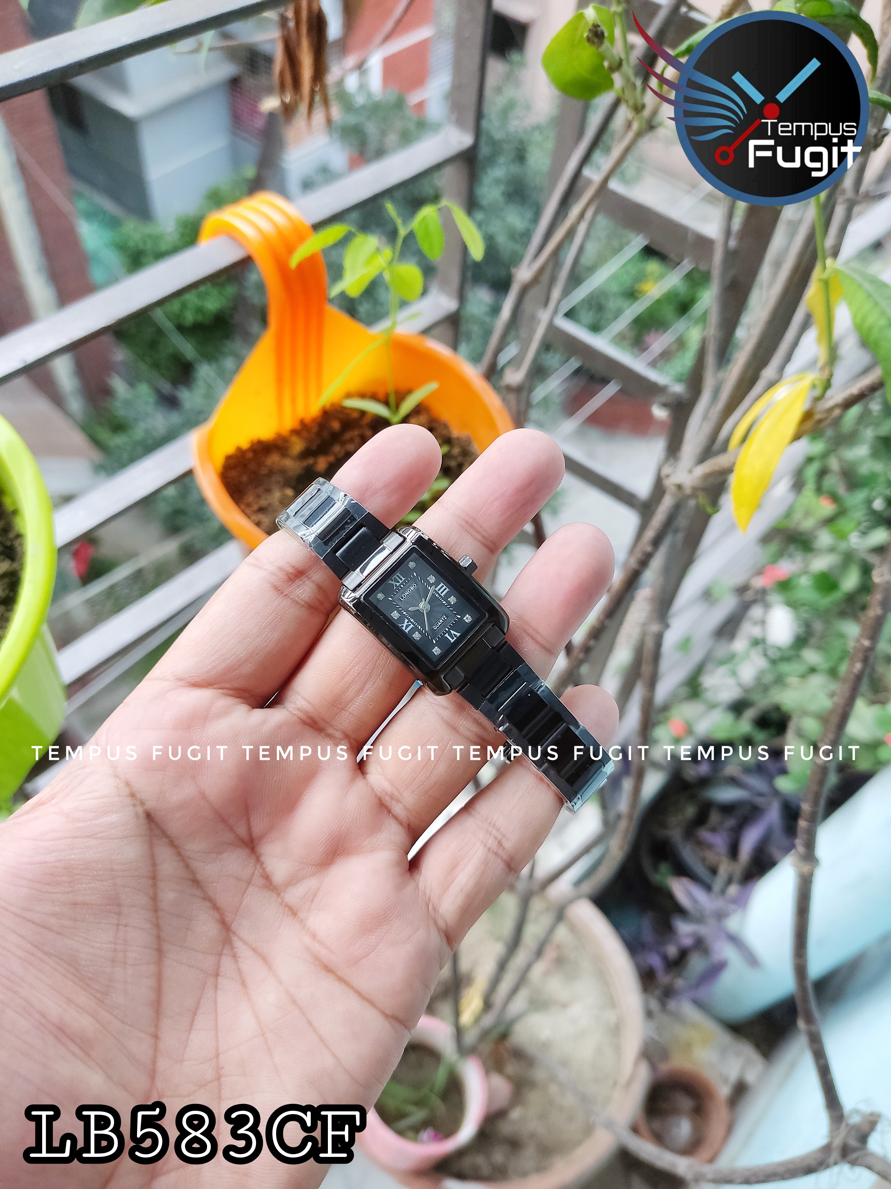 Longbo 80809L Ladies Chain Watch- Black Dial- Black Bezel- Black Chain- TF Code LB583CF_img_1