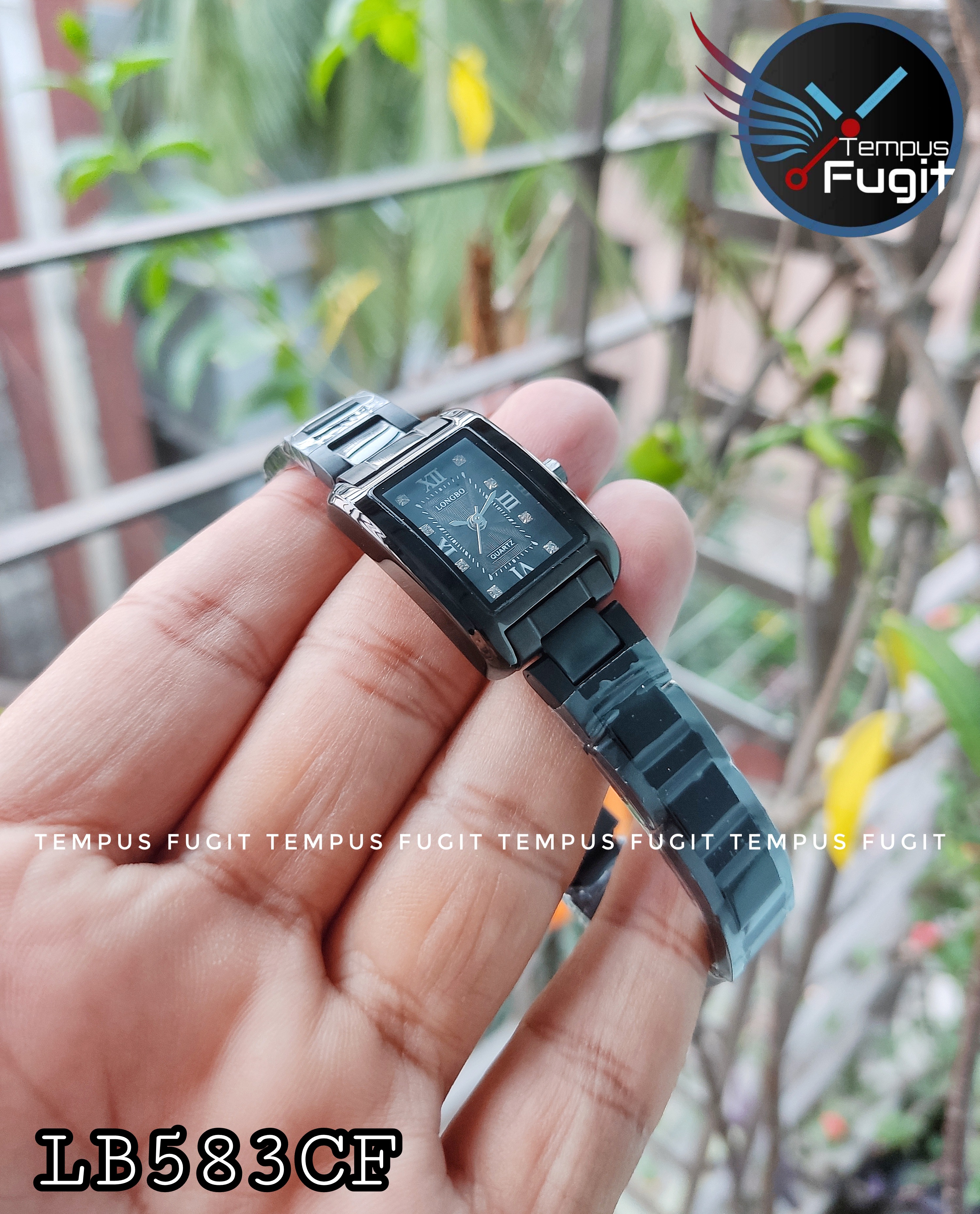 Longbo 80809L Ladies Chain Watch- Black Dial- Black Bezel- Black Chain- TF Code LB583CF_img_2