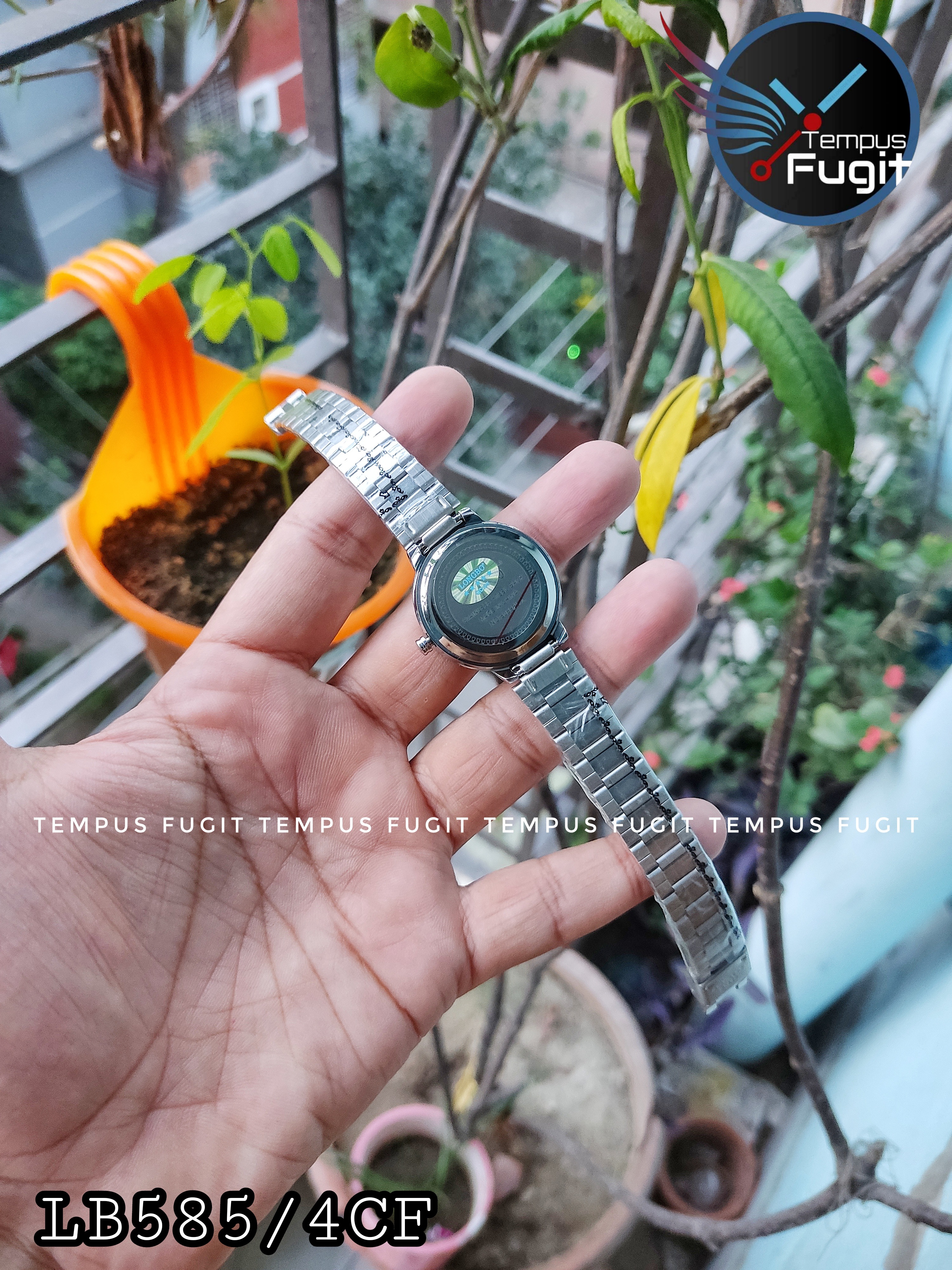 Longbo 80899 Ladies Chain Watch- White Dial- Golden Bezel- Golden+Silver Chain- TF Code LB585/4CF_img_3