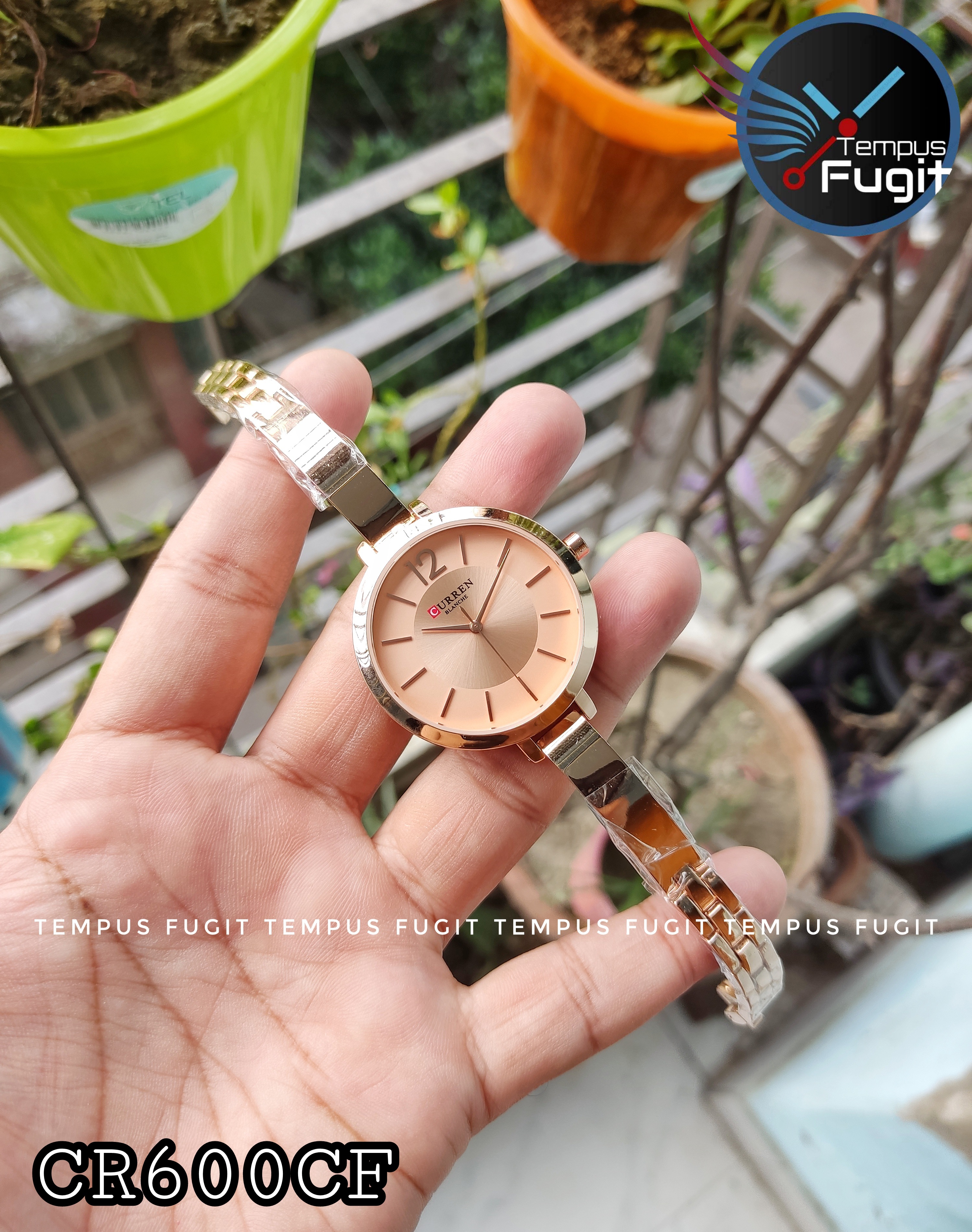 Curren 9012 Ladies Chain Watch- Rose Golden Dial- Rose Golden Bezel- Rose Golden Bracelet+Chain- TF Code CR600CF_img_5