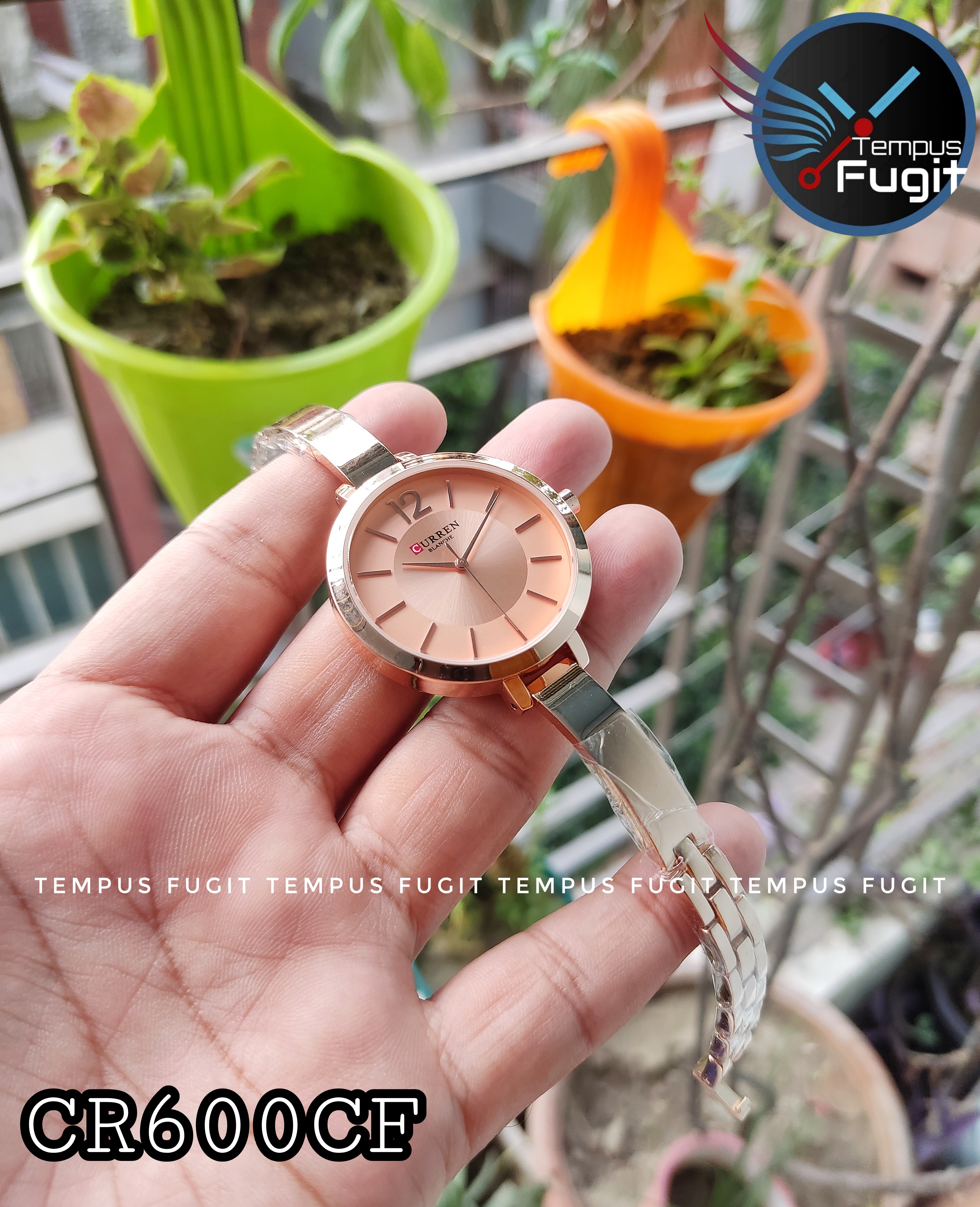 Curren 9012 Ladies Chain Watch- Rose Golden Dial- Rose Golden Bezel- Rose Golden Bracelet+Chain- TF Code CR600CF_img_7