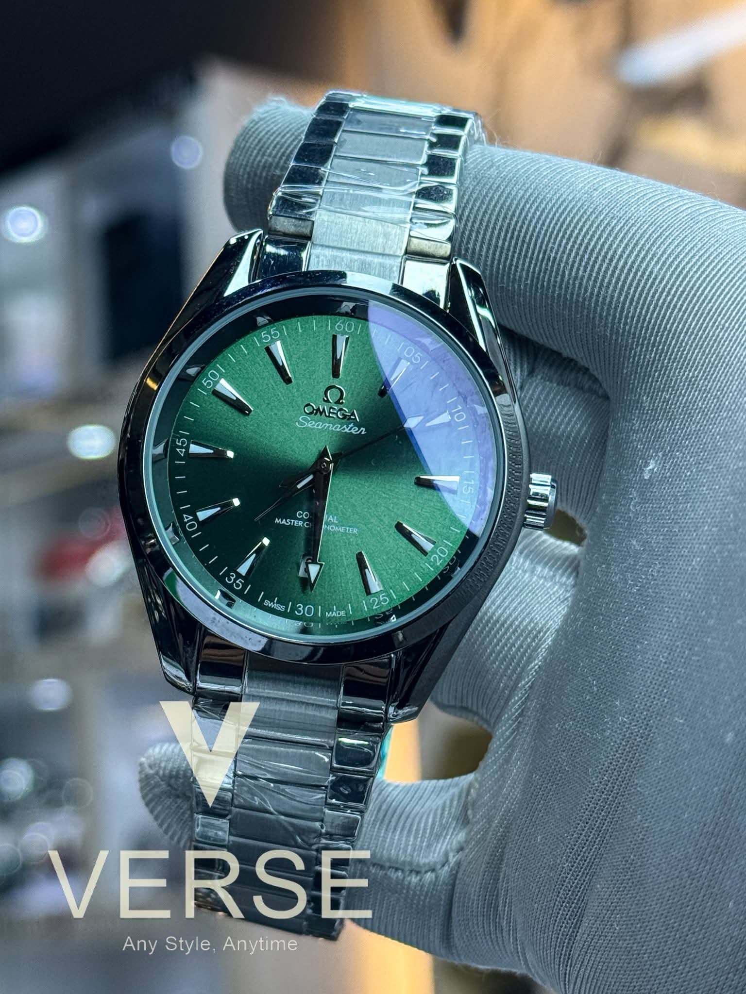 Omega Seamaster AquaTerra Automatic Sunburst Emerald Green Dial