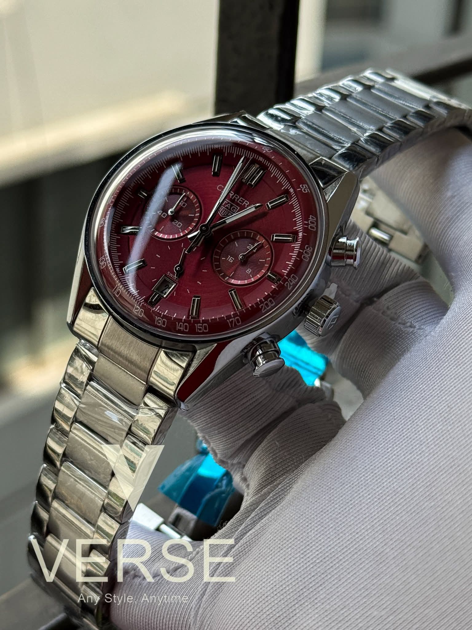 TAG Heuer Carrera Sweep Chronograph Red Dial
