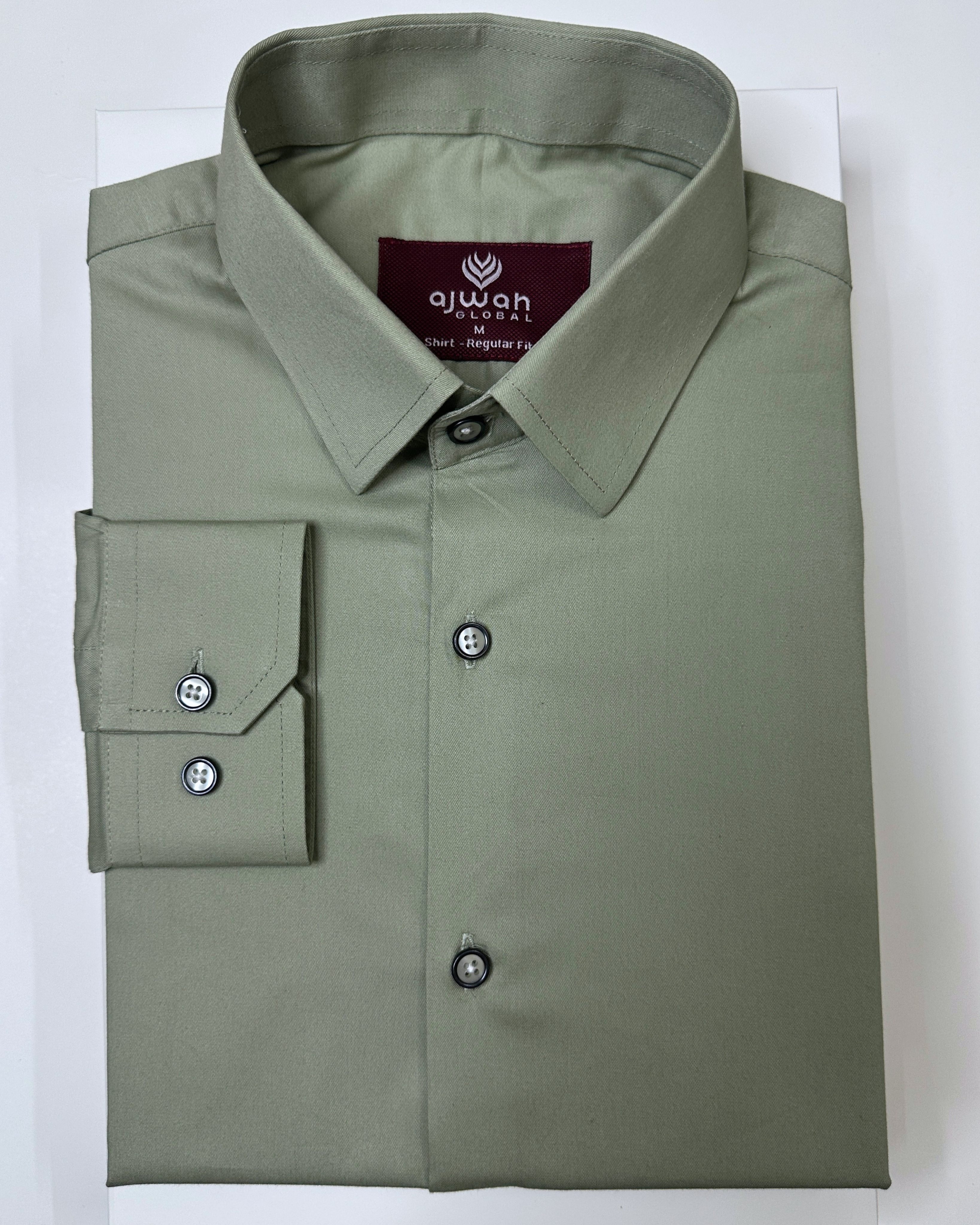 Solid Olive Green Shirt – Minimal Style_img_1