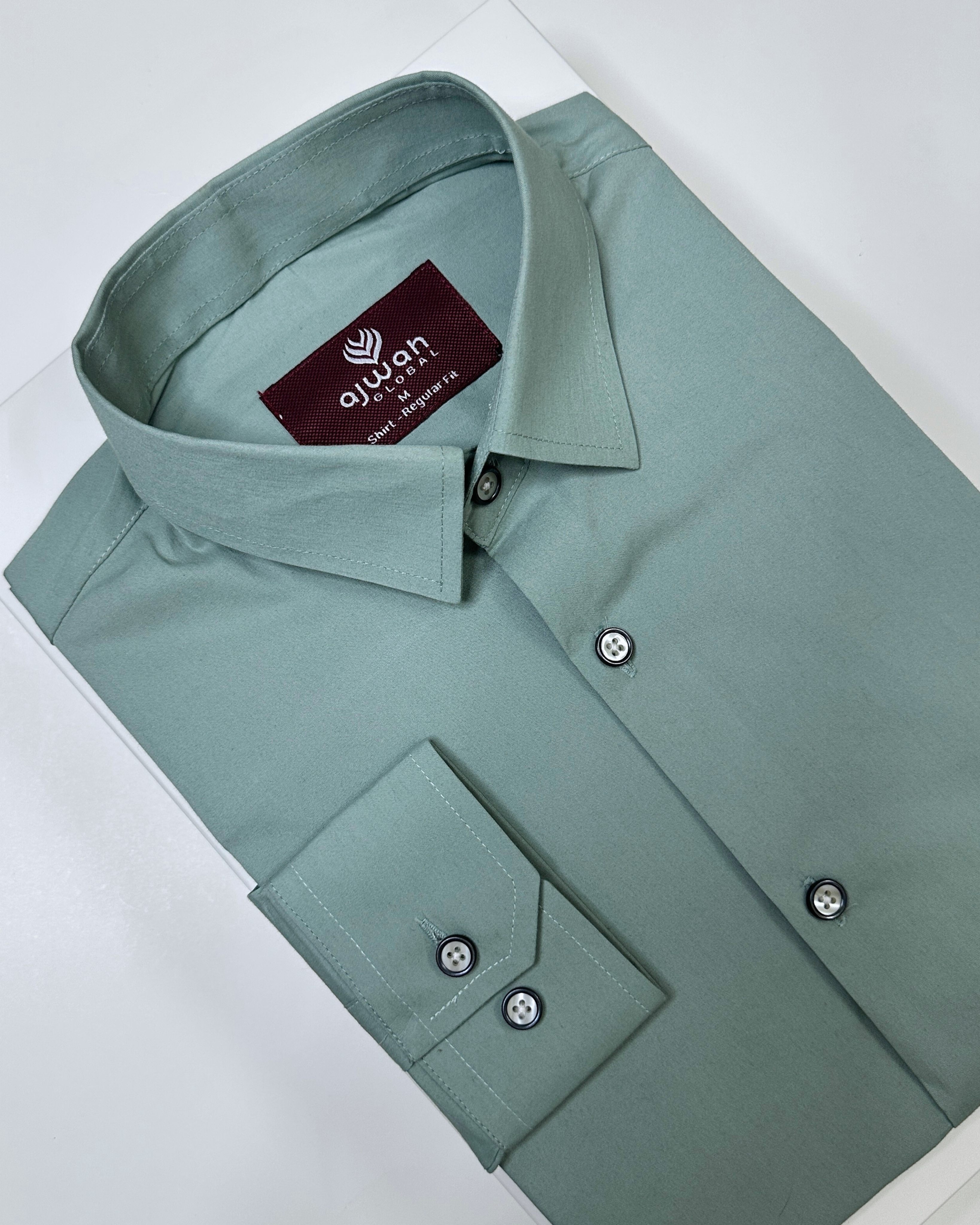 Men’s Sage Green Solid Shirt_img_0