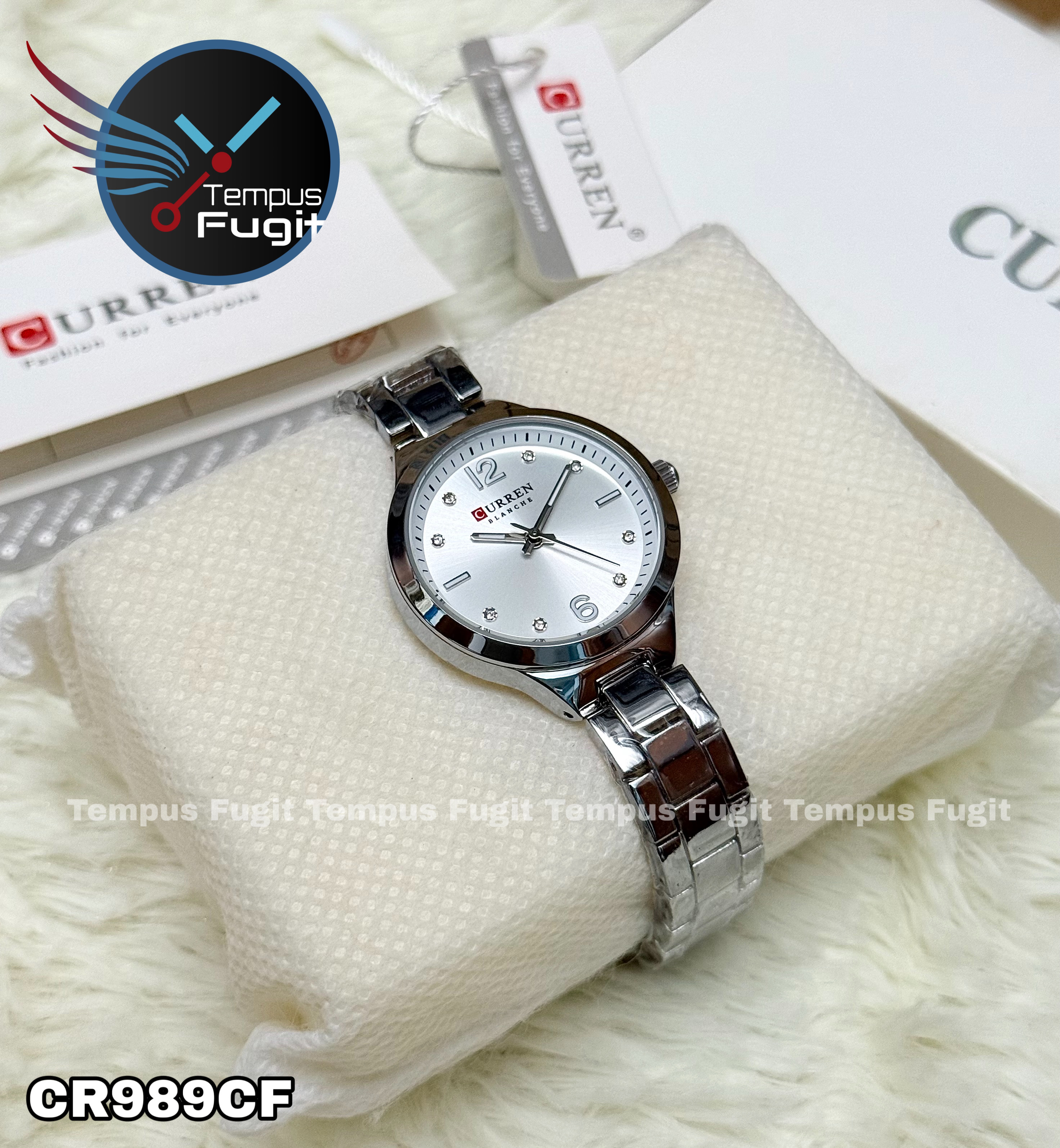 Curren 9105 Ladies Chain Watch- Silver Dial- Silver Bezel- Silver Chain- TF Code CR989CF_img_9