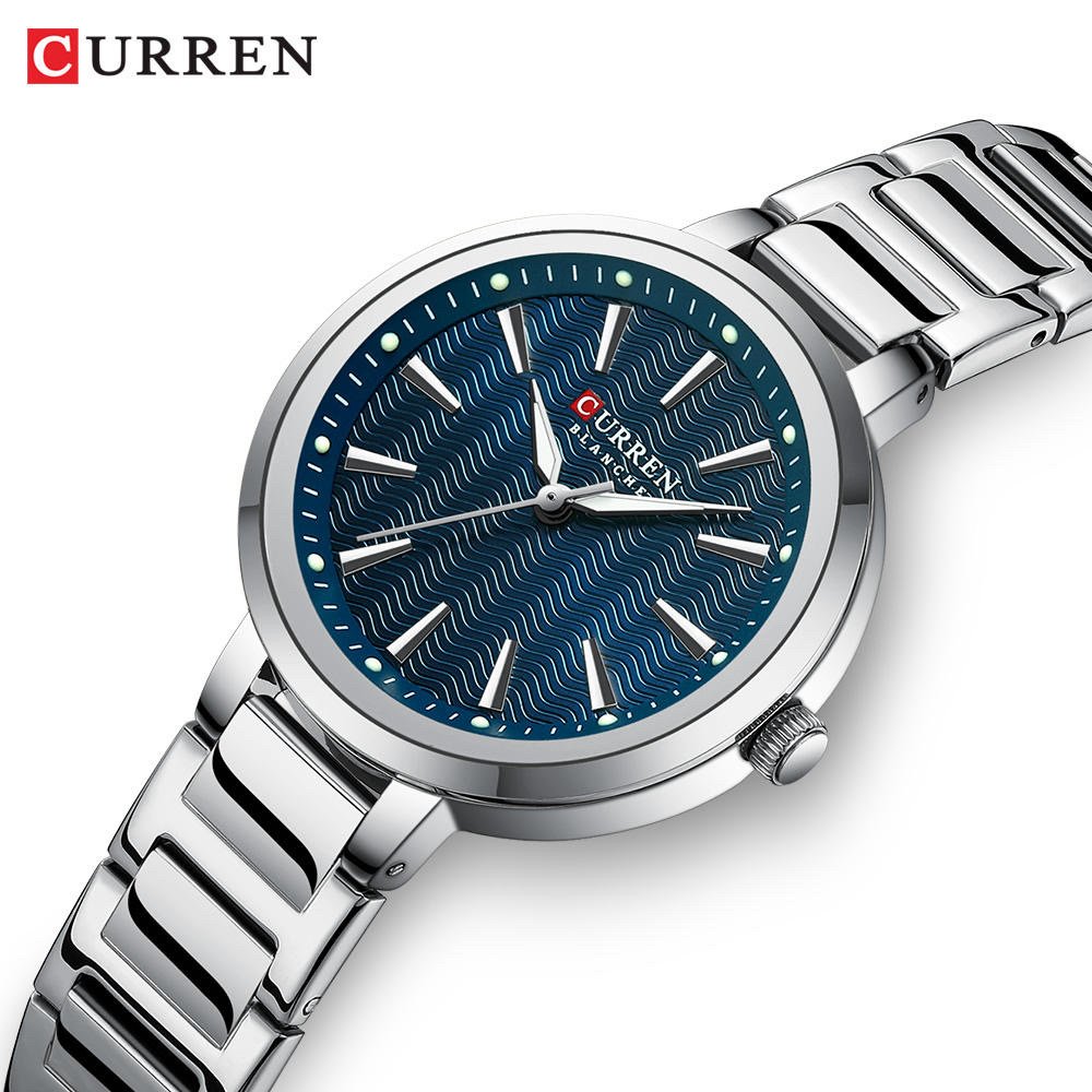 Curren 9109 Ladies Chain Watch- Blue Dial- Silver Bezel- Silver Chain- TF Code CR991CF_img_1