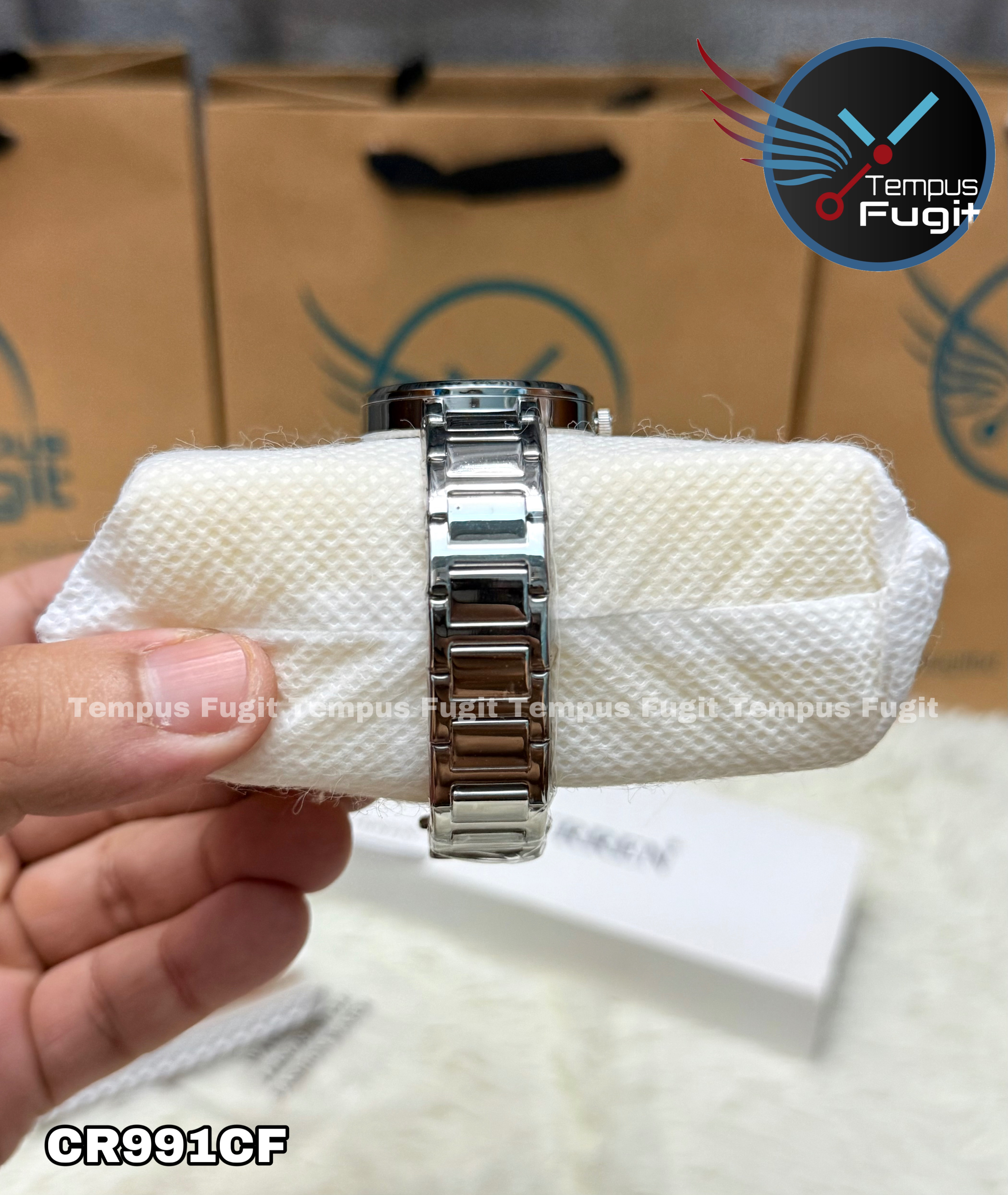 Curren 9109 Ladies Chain Watch- Blue Dial- Silver Bezel- Silver Chain- TF Code CR991CF_img_8