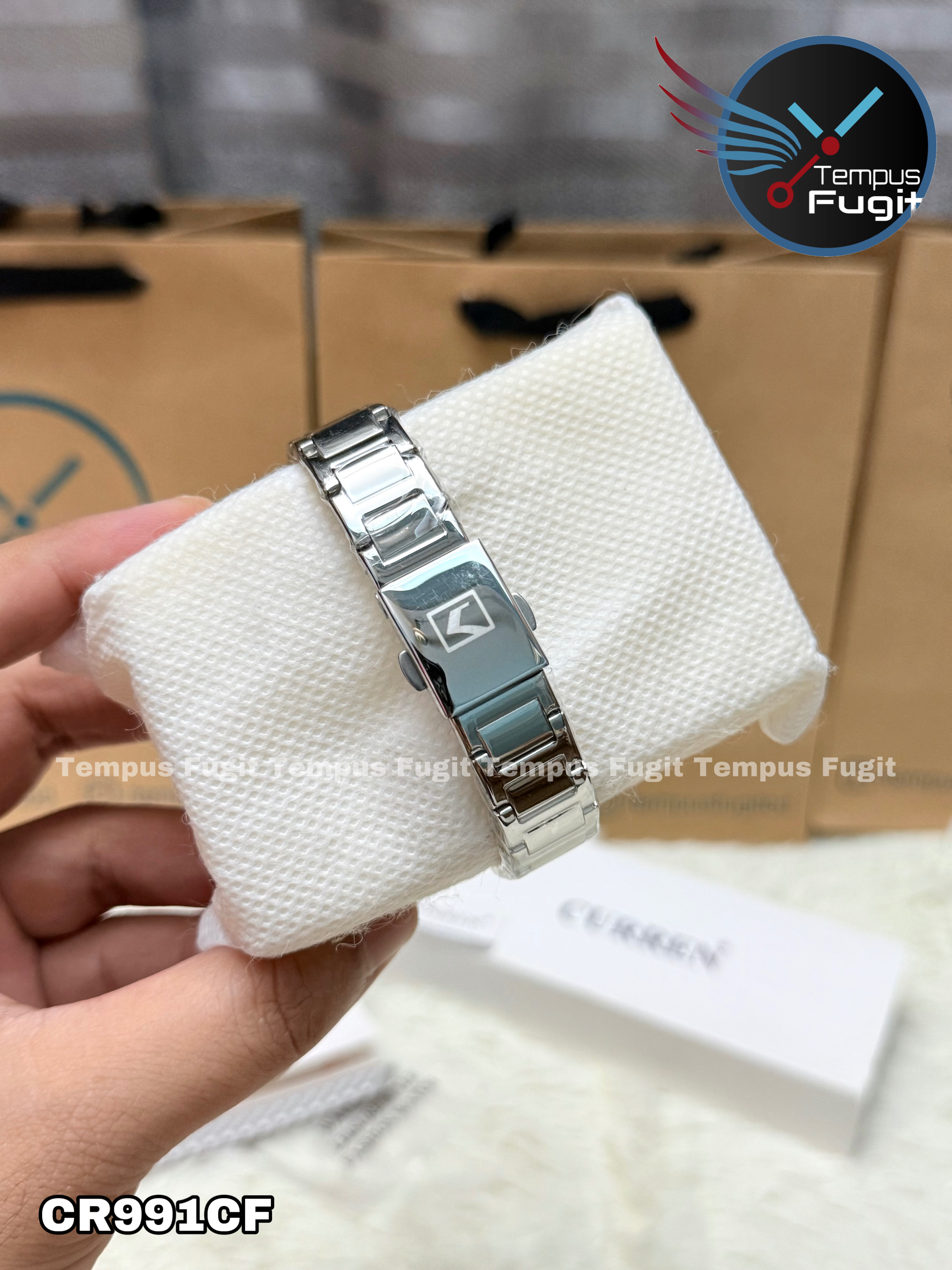 Curren 9109 Ladies Chain Watch- Blue Dial- Silver Bezel- Silver Chain- TF Code CR991CF_img_9