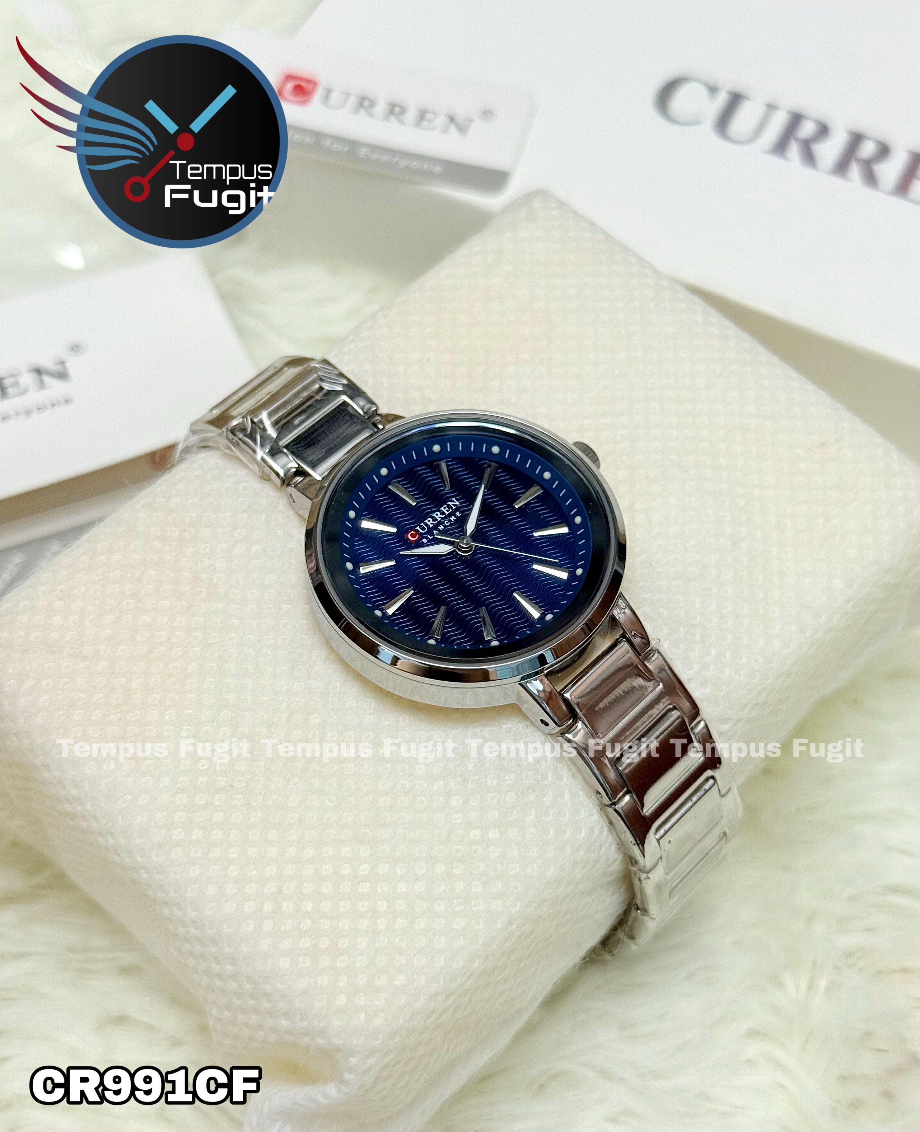 Curren 9109 Ladies Chain Watch- Blue Dial- Silver Bezel- Silver Chain- TF Code CR991CF_img_10