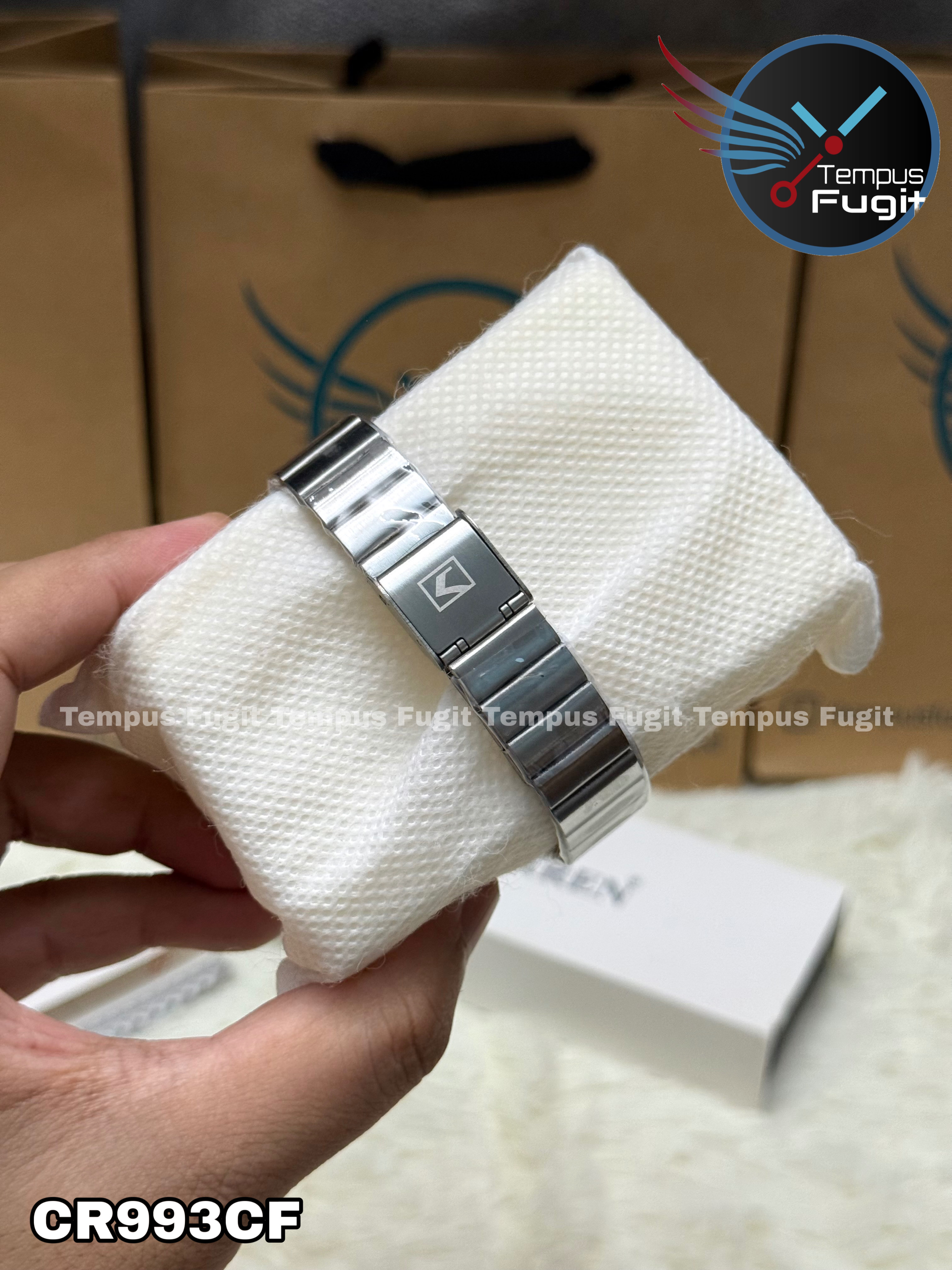 Curren 9110 Ladies Chain Watch- Light Blue Dial- Silver Bezel- Silver Chain- TF Code CR993CF_img_9