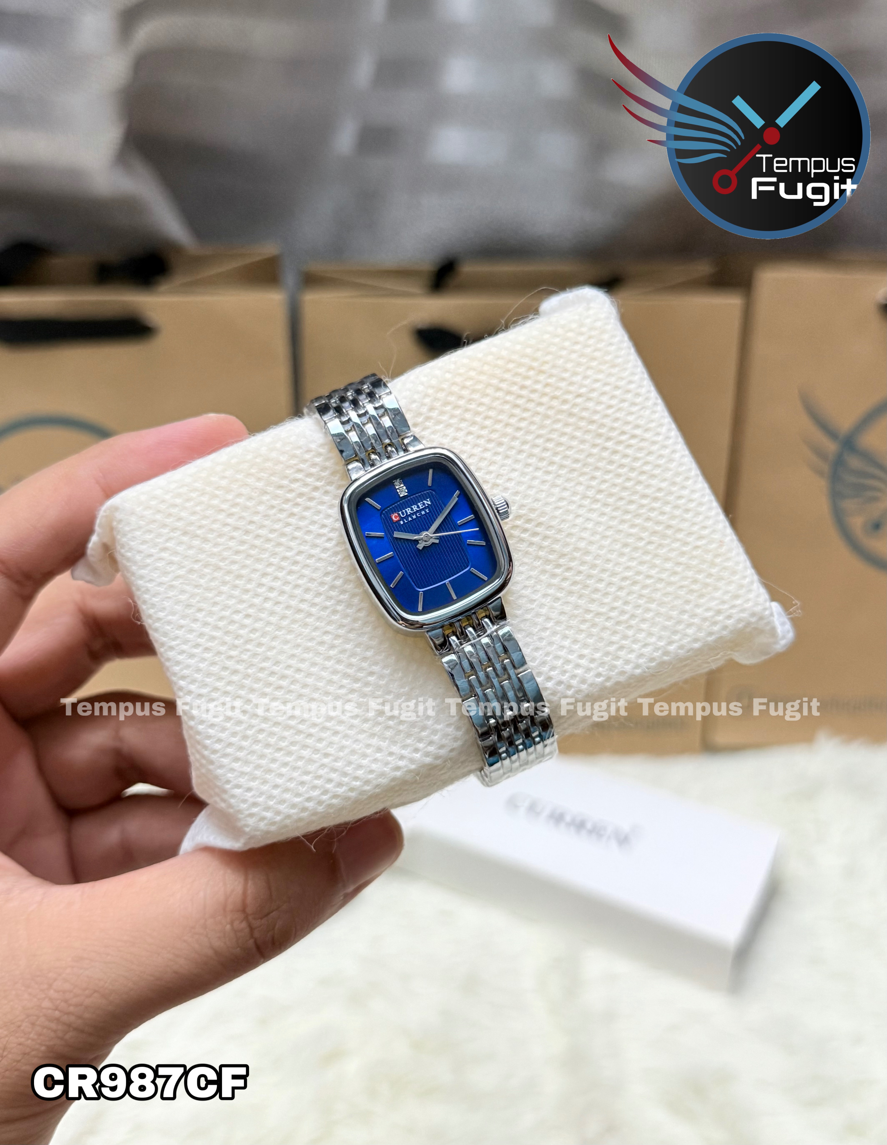 Curren 9093 Ladies Chain Watch- Blue Dial- Silver Bezel- Silver Chain- TF Code CR987CF_img_4