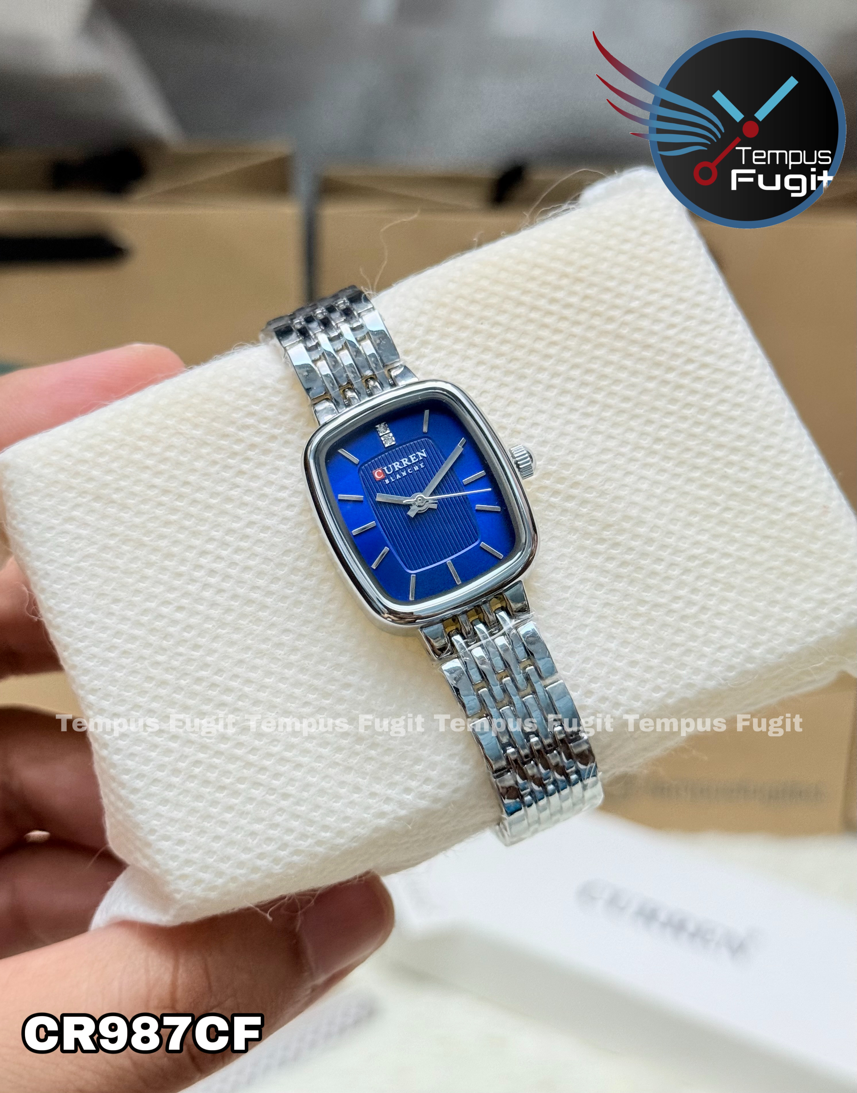 Curren 9093 Ladies Chain Watch- Blue Dial- Silver Bezel- Silver Chain- TF Code CR987CF_img_5