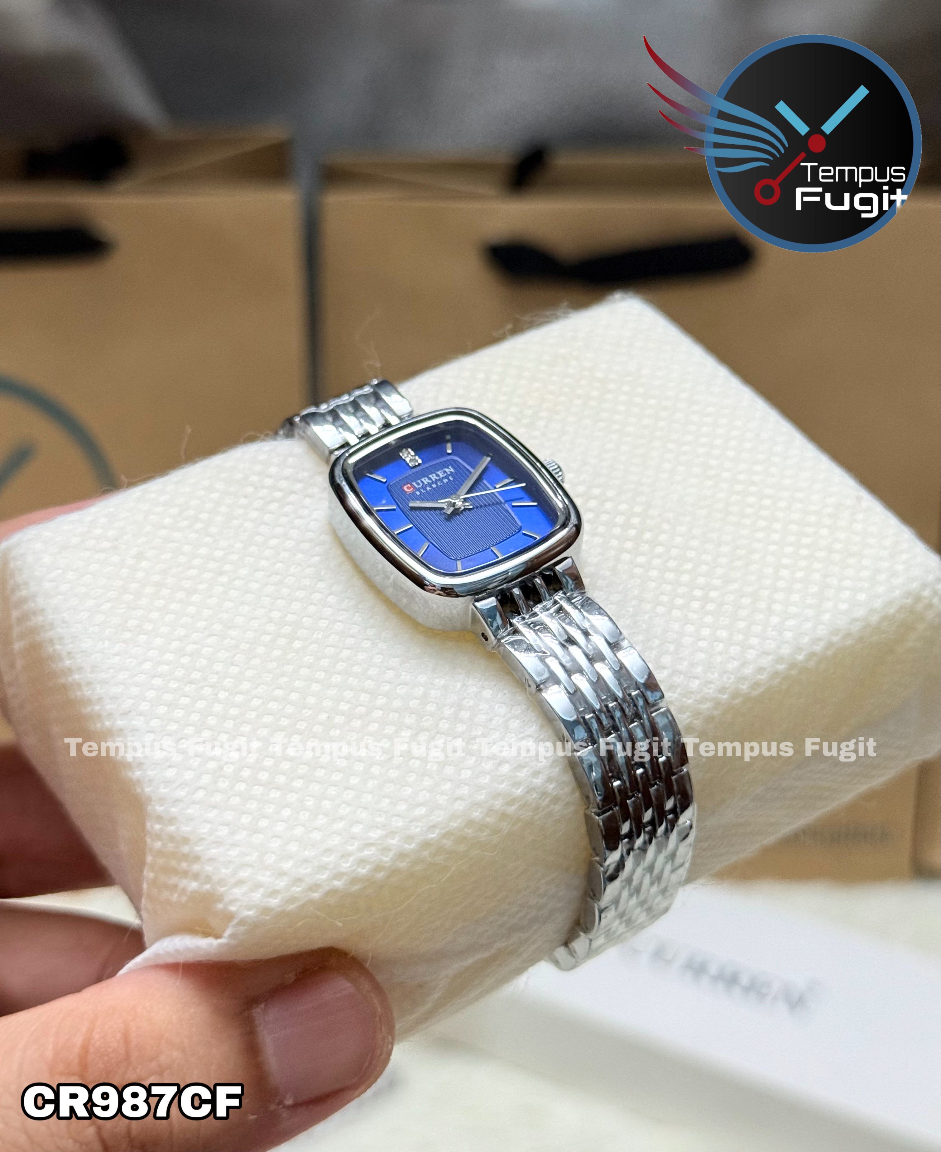 Curren 9093 Ladies Chain Watch- Blue Dial- Silver Bezel- Silver Chain- TF Code CR987CF_img_6
