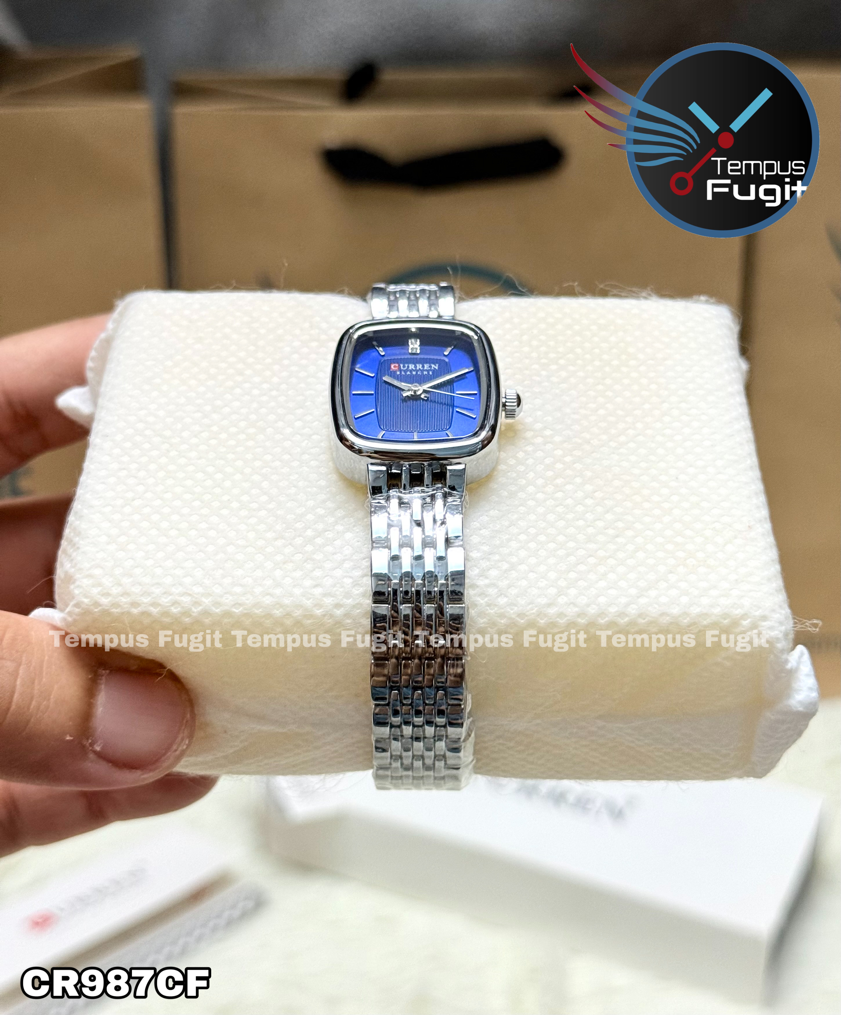 Curren 9093 Ladies Chain Watch- Blue Dial- Silver Bezel- Silver Chain- TF Code CR987CF_img_7