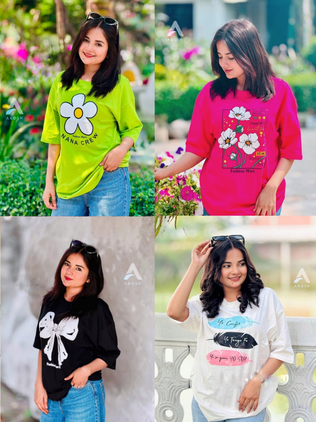 4 Pcs Ladies T-Shirt Combo Offer