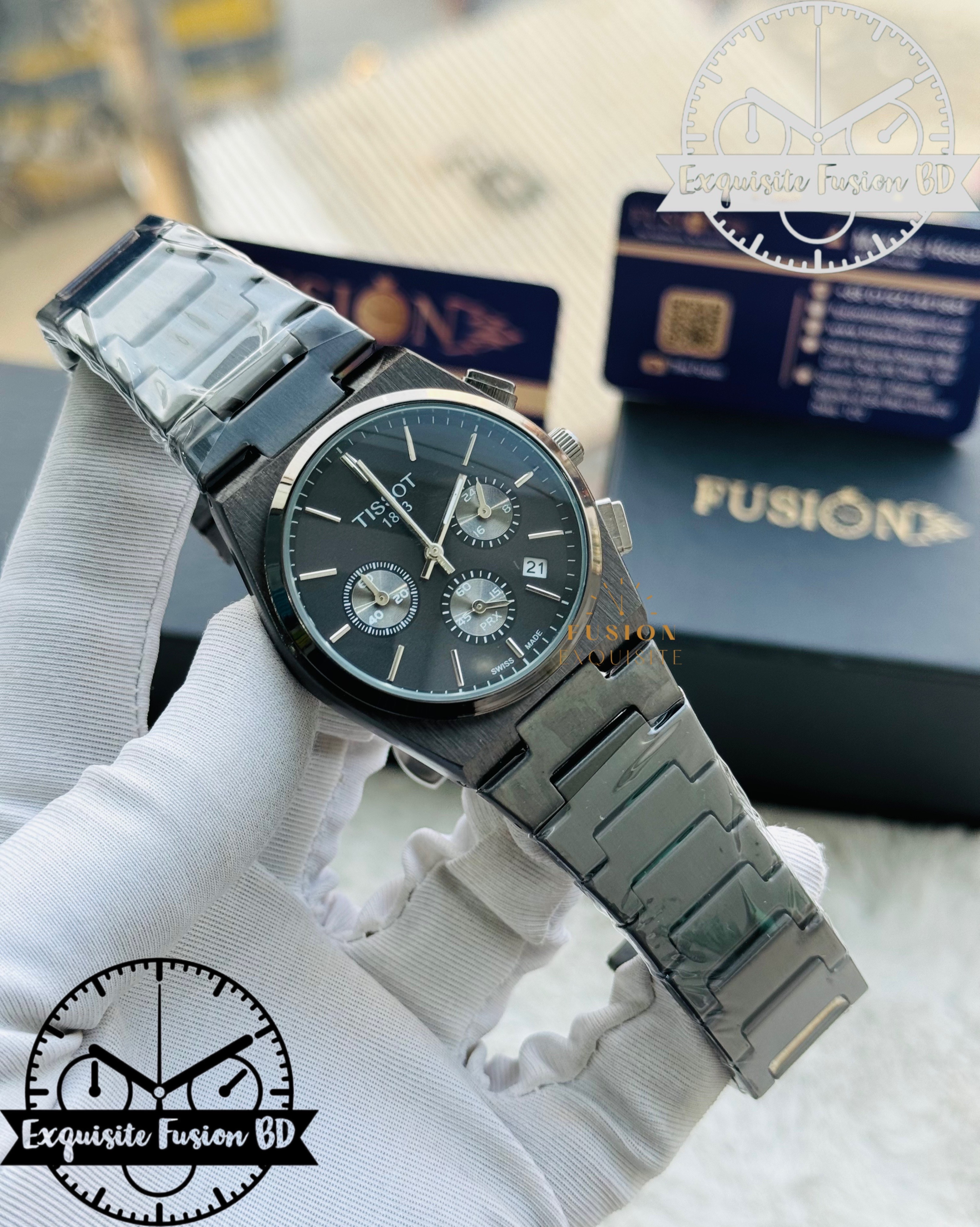 Tissot PRX Full Black Chronograph Watch (AA Grade)