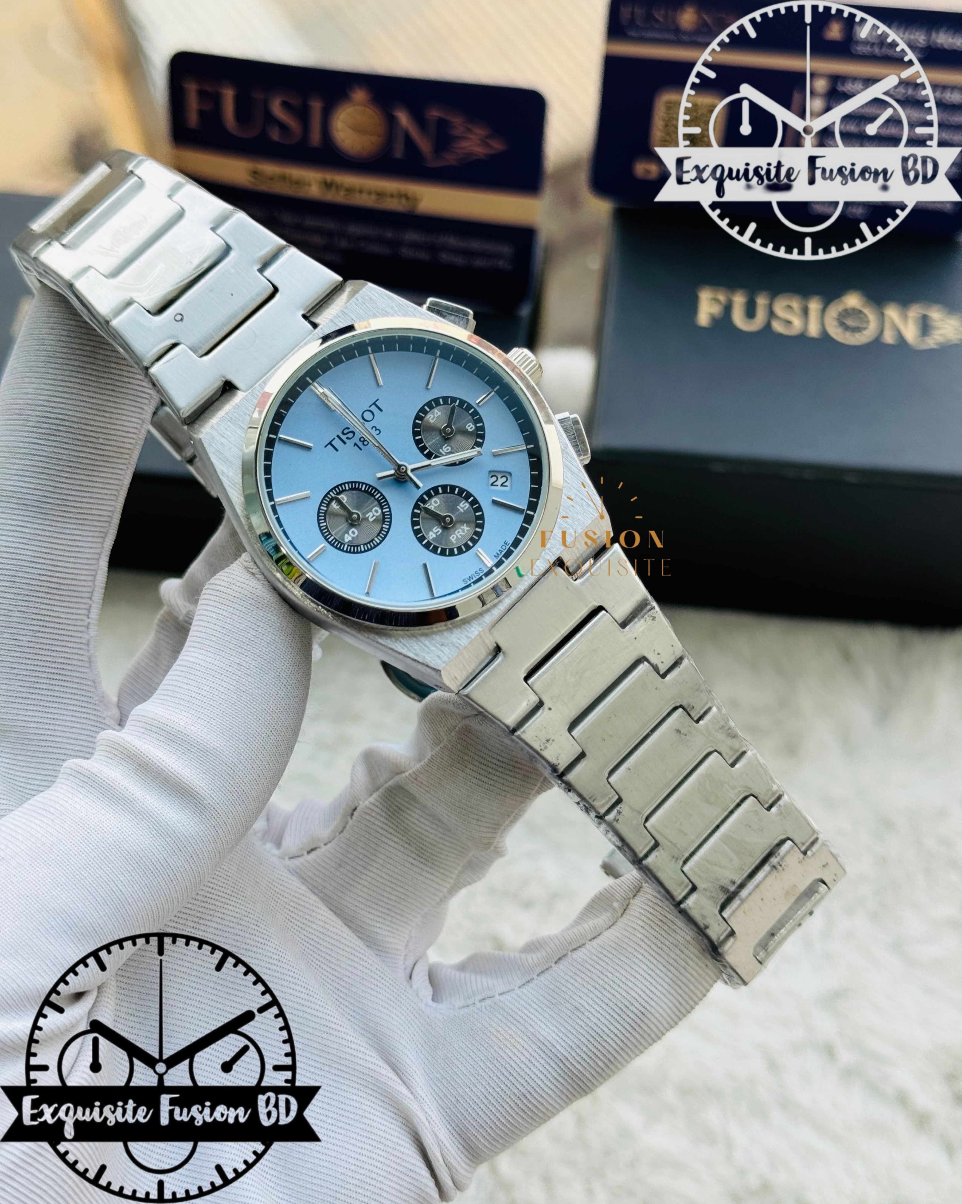 Tissot PRx Tufts Blue Chronograph Watch (AA Grade)