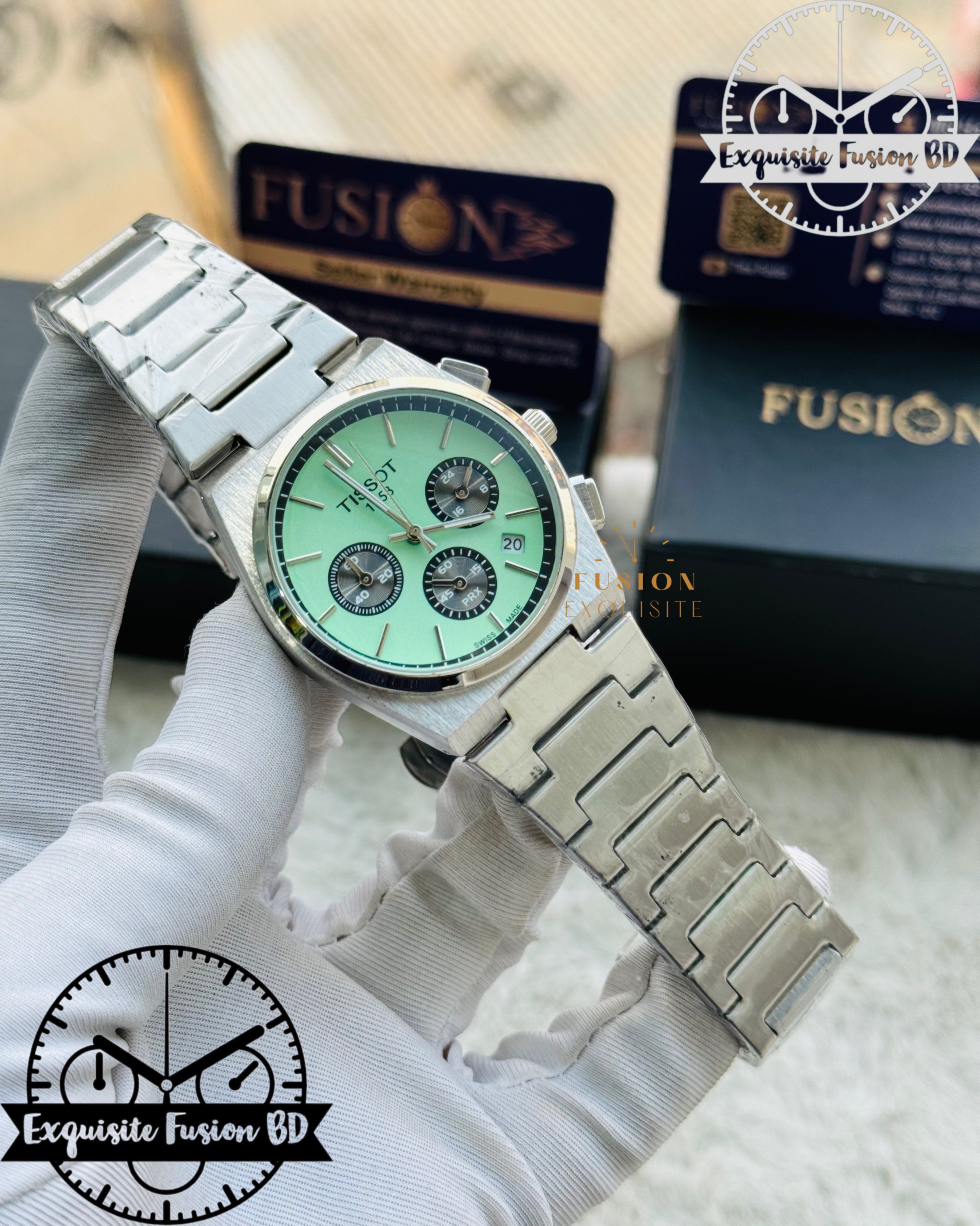 Tissot PRX Turquoise Chronograph Watch (AA Grade)