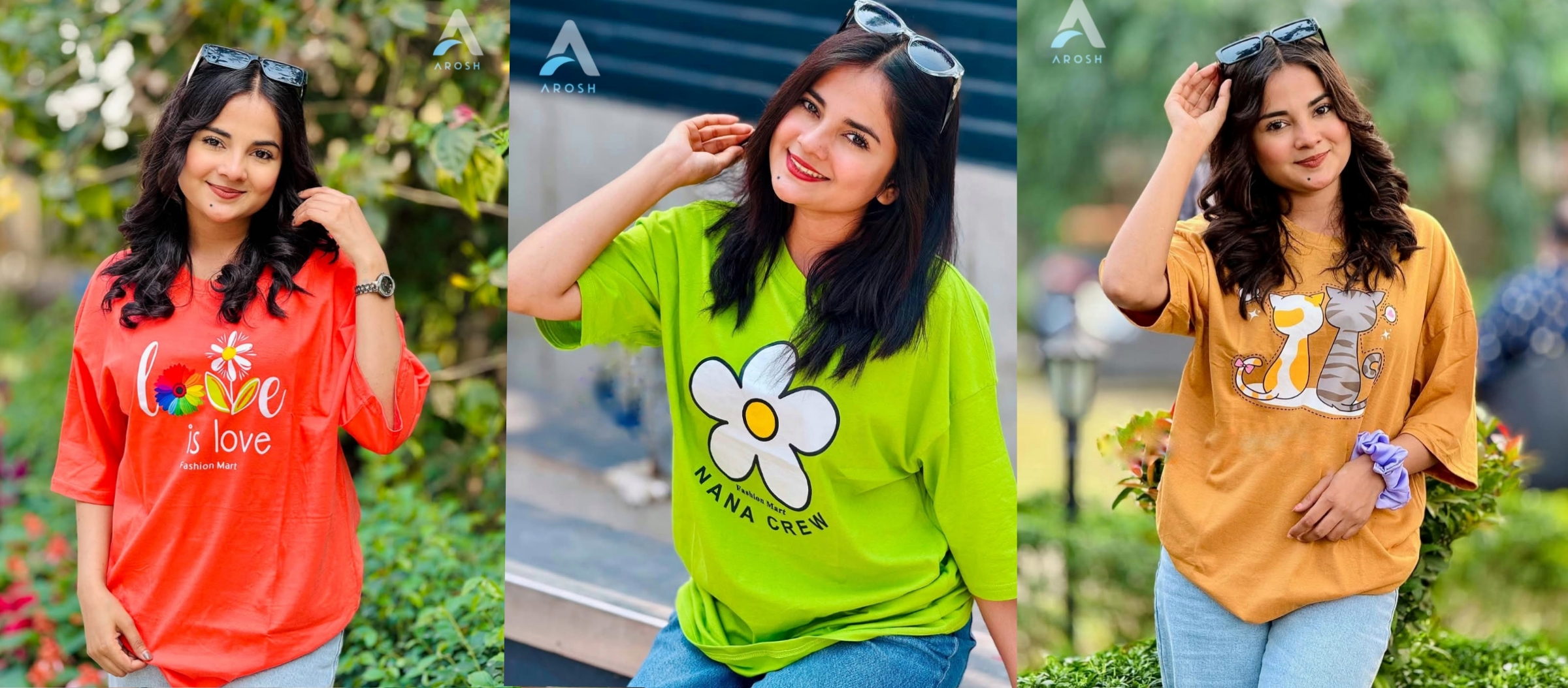 3 Pcs Ladies T-Shirt Combo