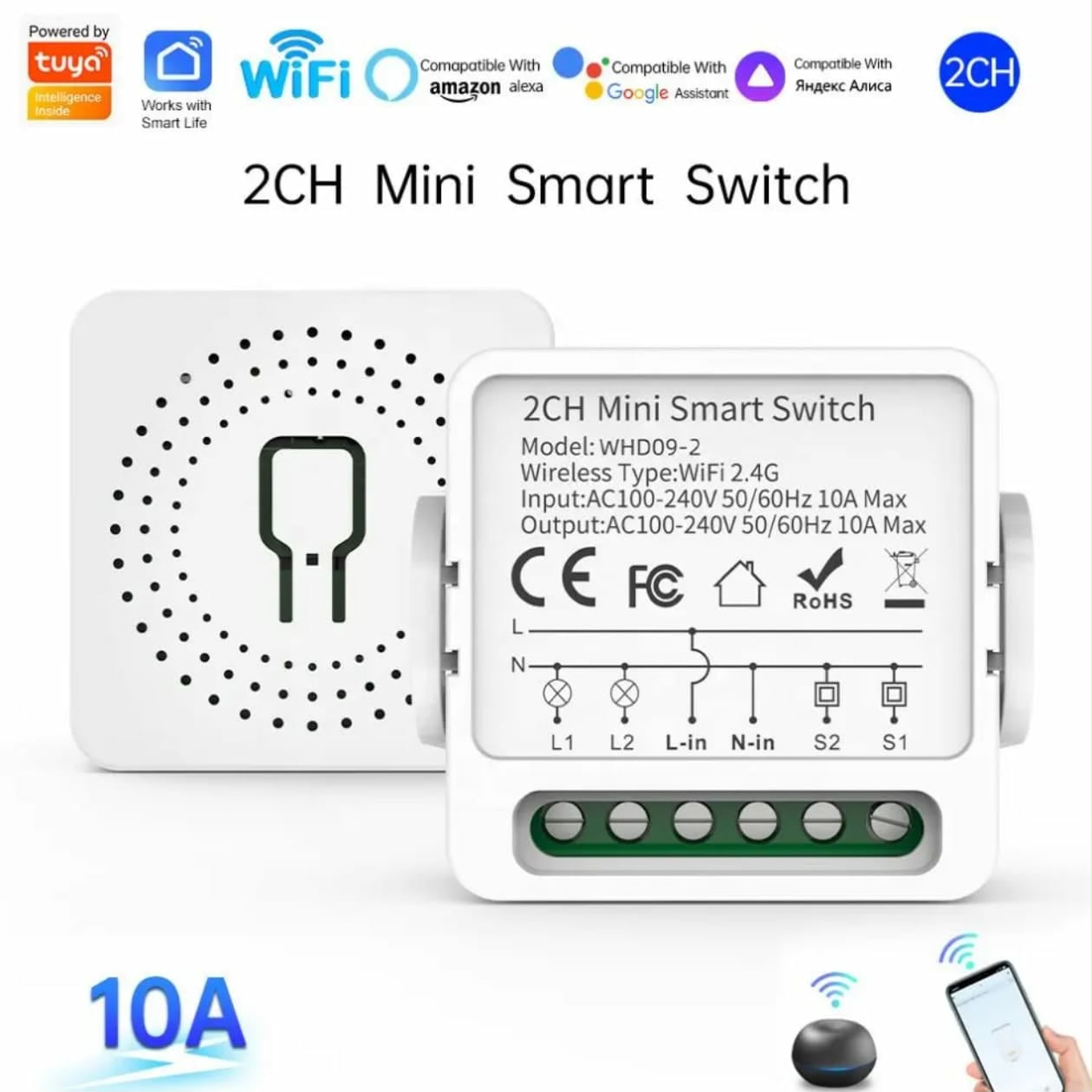 Smart WiFi + RF Switch Relay & Dimmer (Tuya) | App, Remote & Voice Control | Smart Life, Alexa, Google Home_img_2
