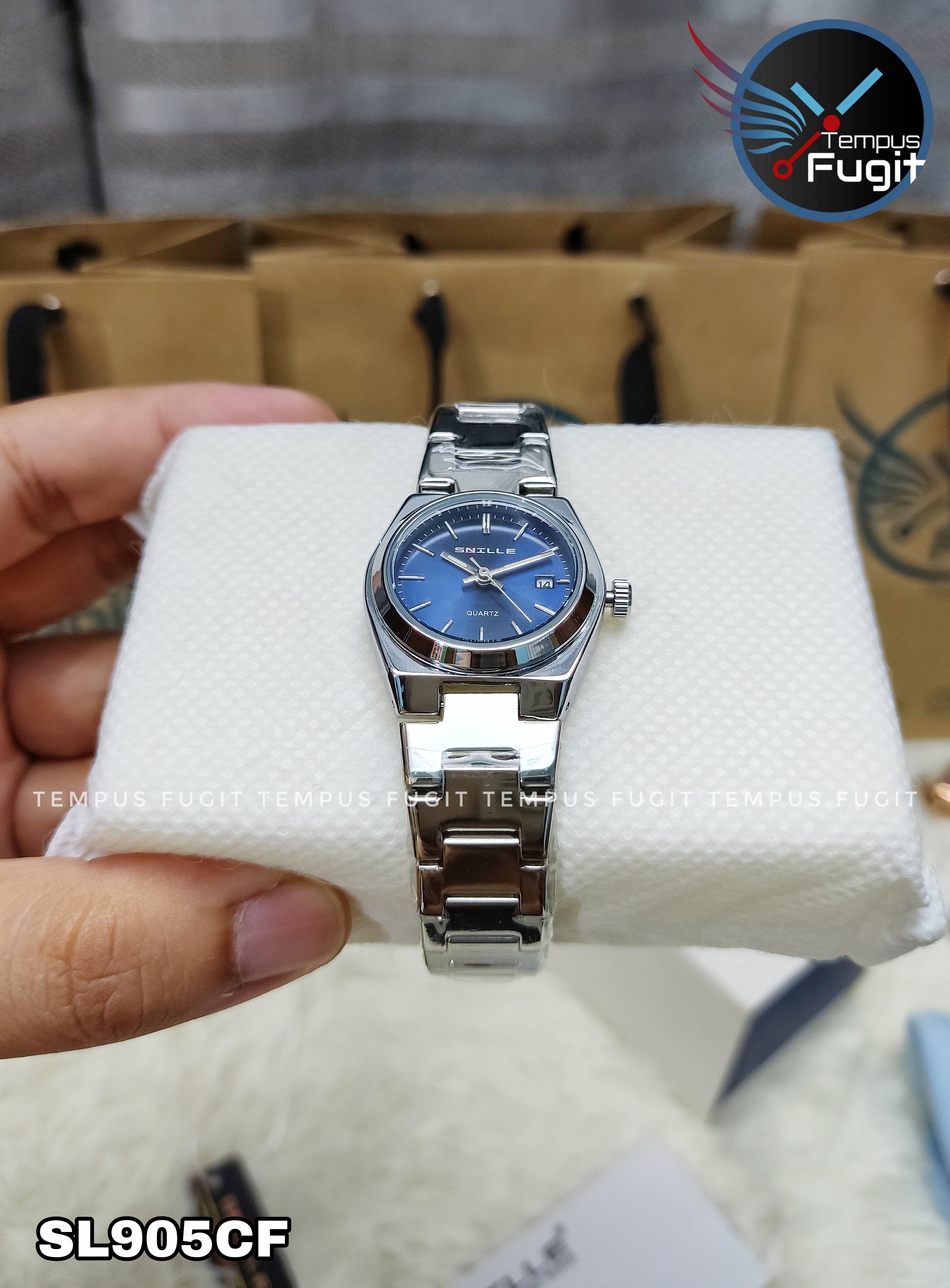 SNILLE 3019L Ladies Chain Watch- Blue Dial- Silver Bezel- Silver Chain- TF Code SL905CF_img_2