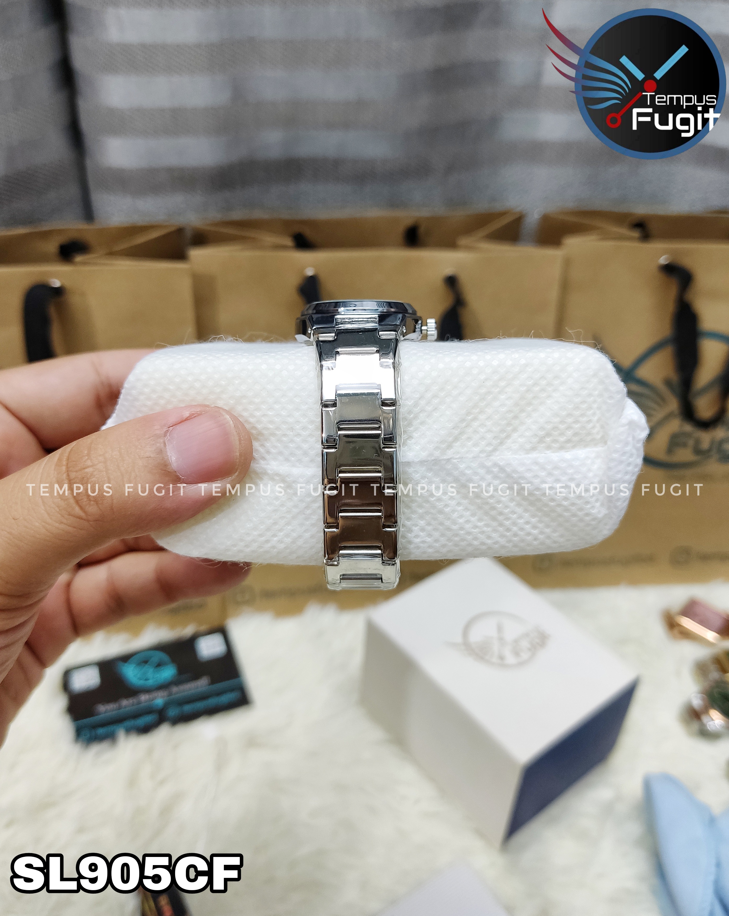 SNILLE 3019L Ladies Chain Watch- Blue Dial- Silver Bezel- Silver Chain- TF Code SL905CF_img_3