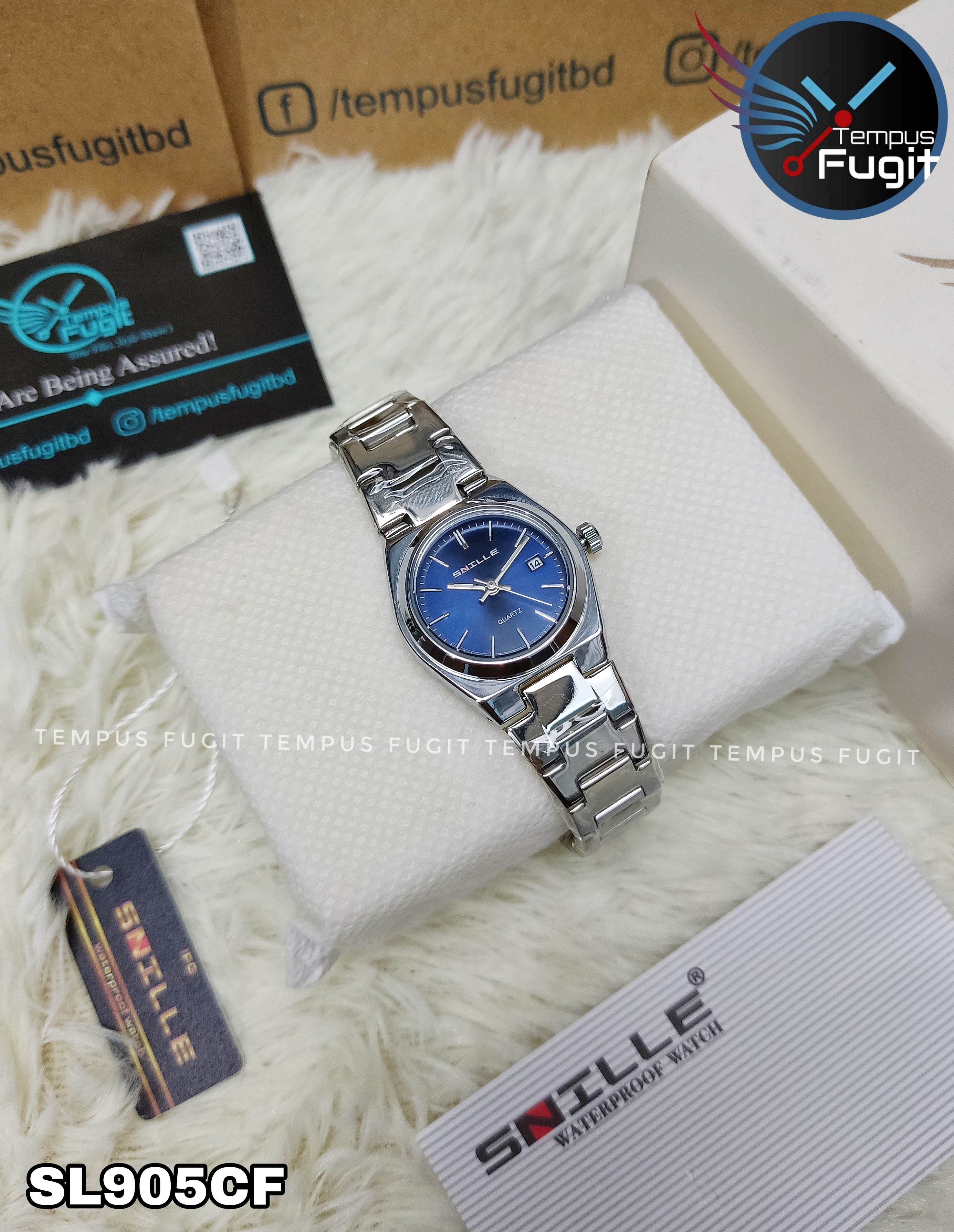 SNILLE 3019L Ladies Chain Watch- Blue Dial- Silver Bezel- Silver Chain- TF Code SL905CF_img_5