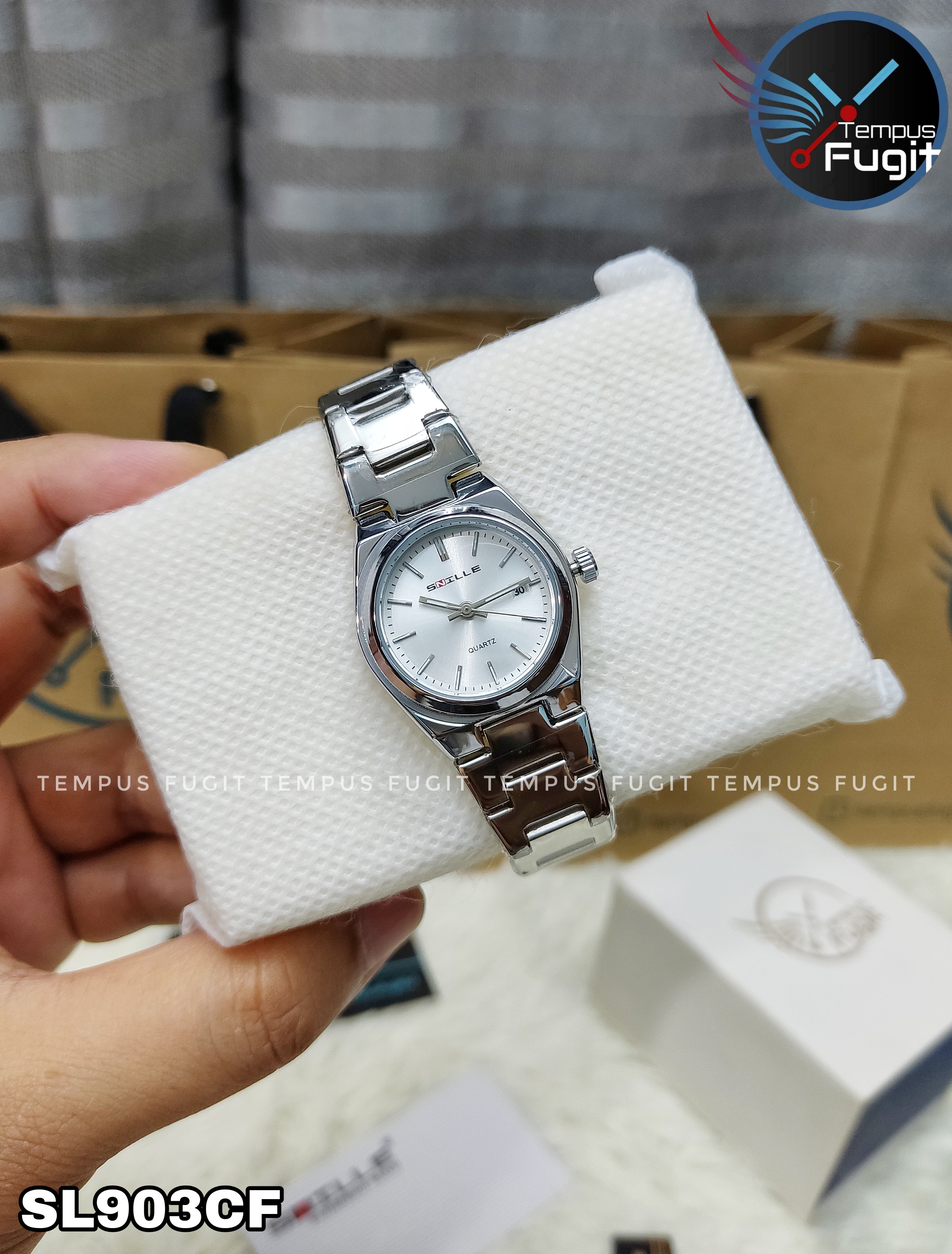 SNILLE 3019L Ladies Chain Watch- Silver Dial- Silver Bezel- Silver Chain- TF Code SL903CF_img_0