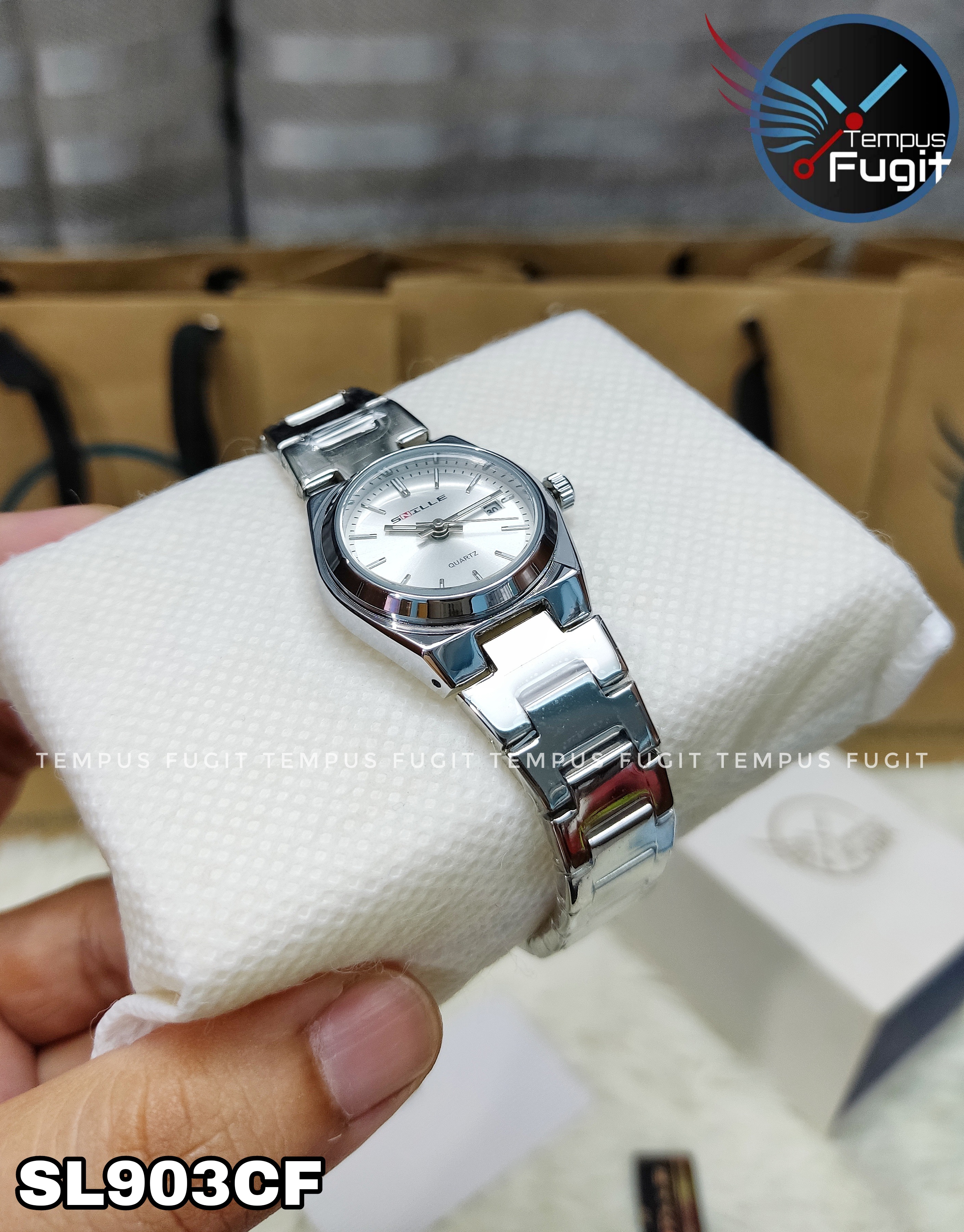 SNILLE 3019L Ladies Chain Watch- Silver Dial- Silver Bezel- Silver Chain- TF Code SL903CF_img_1